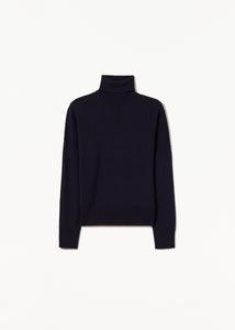 MERINO WOOL BLUE TURTLENECK SWEATER