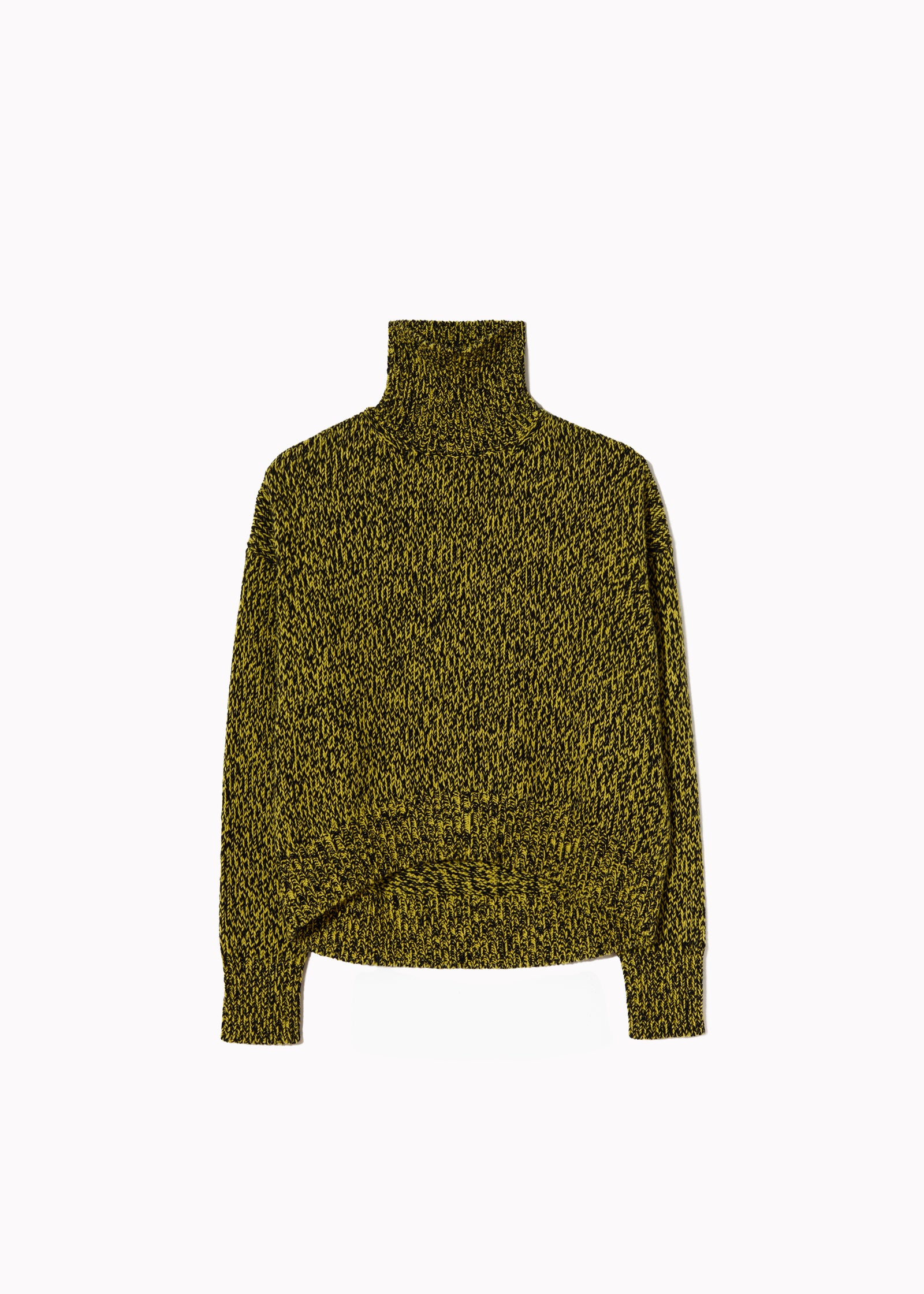 MAGLIONE A COLLO ALTO GIALLO MELANGE