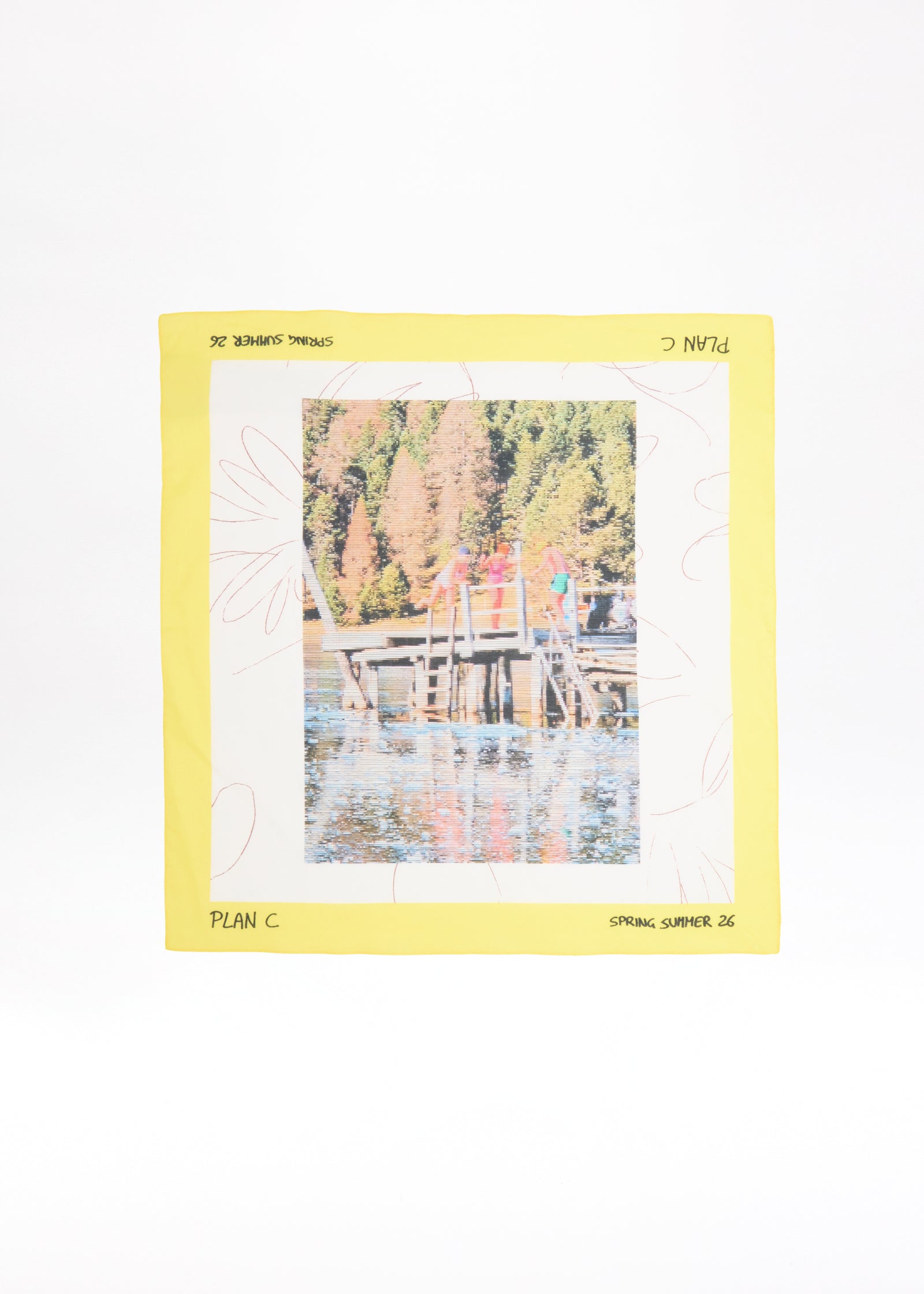 YELLOW LEMON PRINTED FOULARD