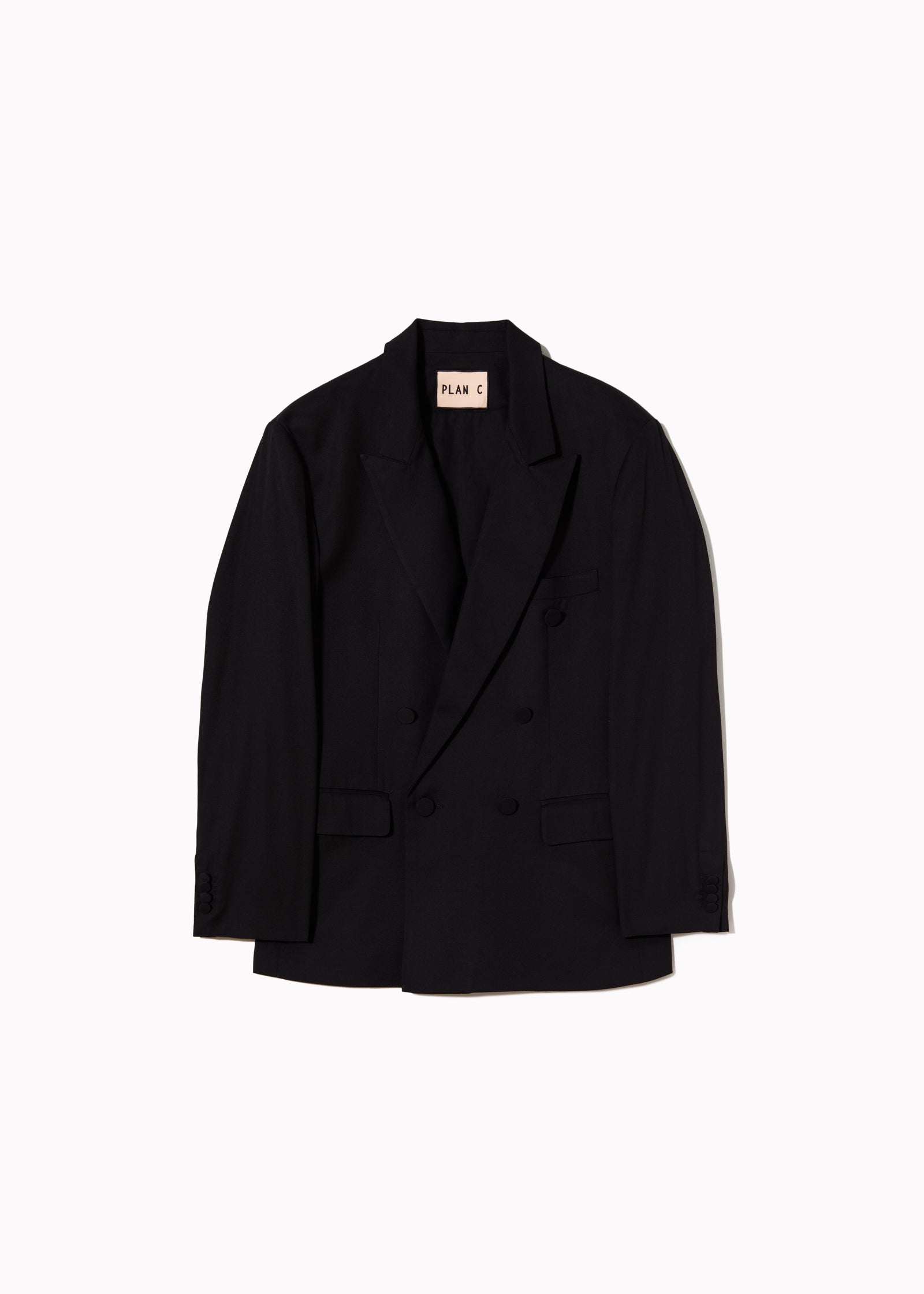 DOUBLE-BREASTED BLACK BLAZER