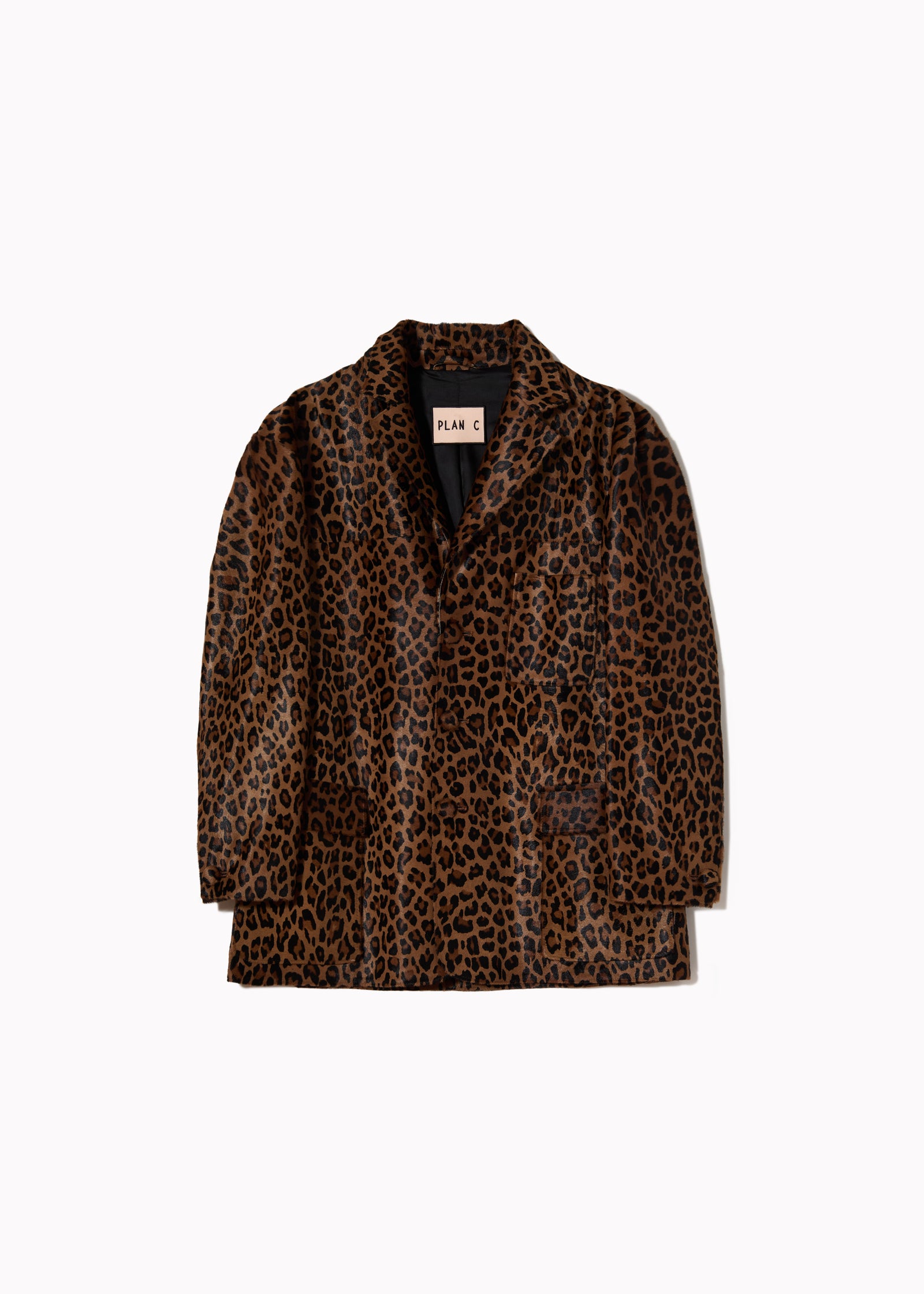 BLAZER IN CAVALLINO CON STAMPA LEOPARDATA