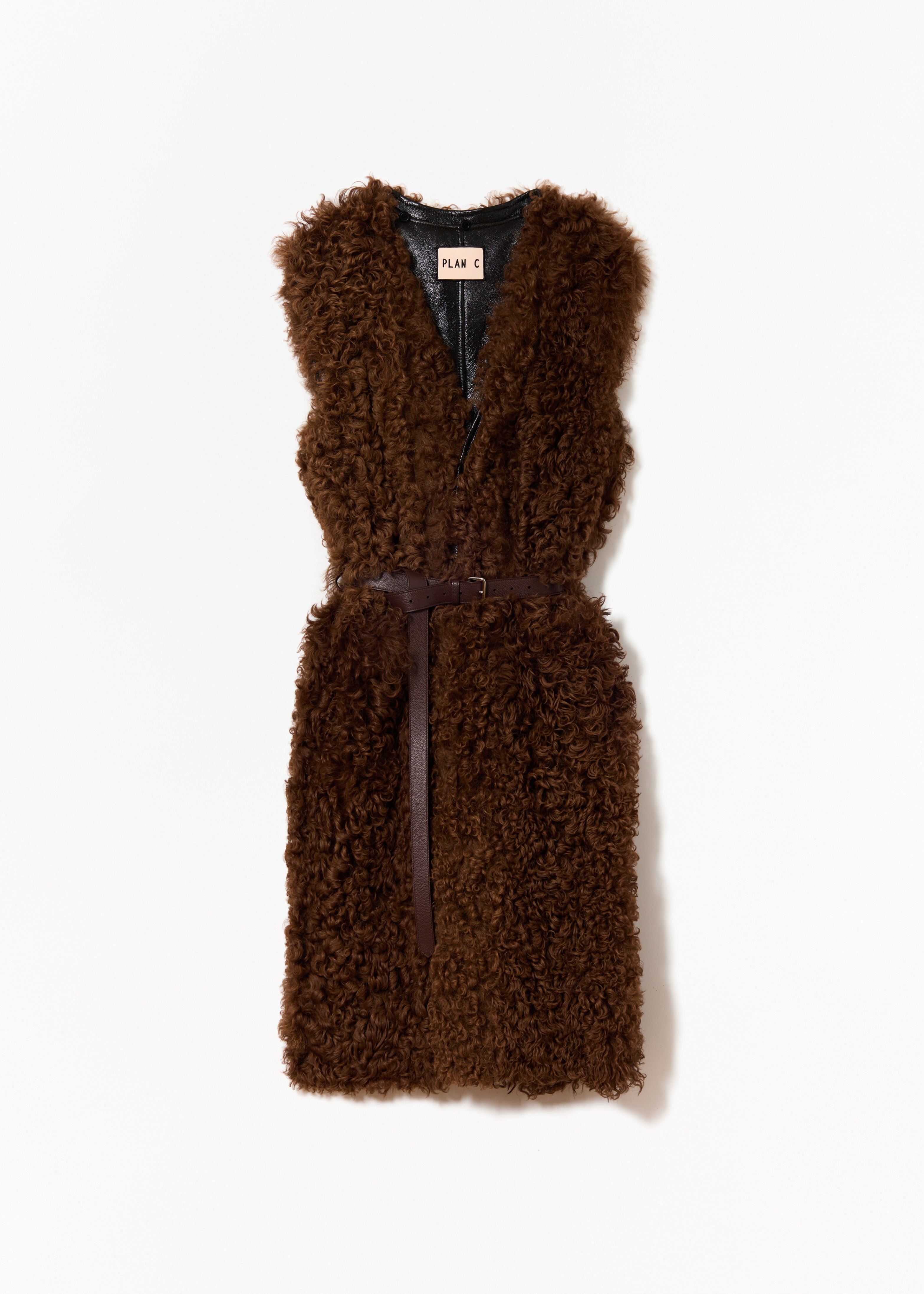 SHEARLING HOODED VEST