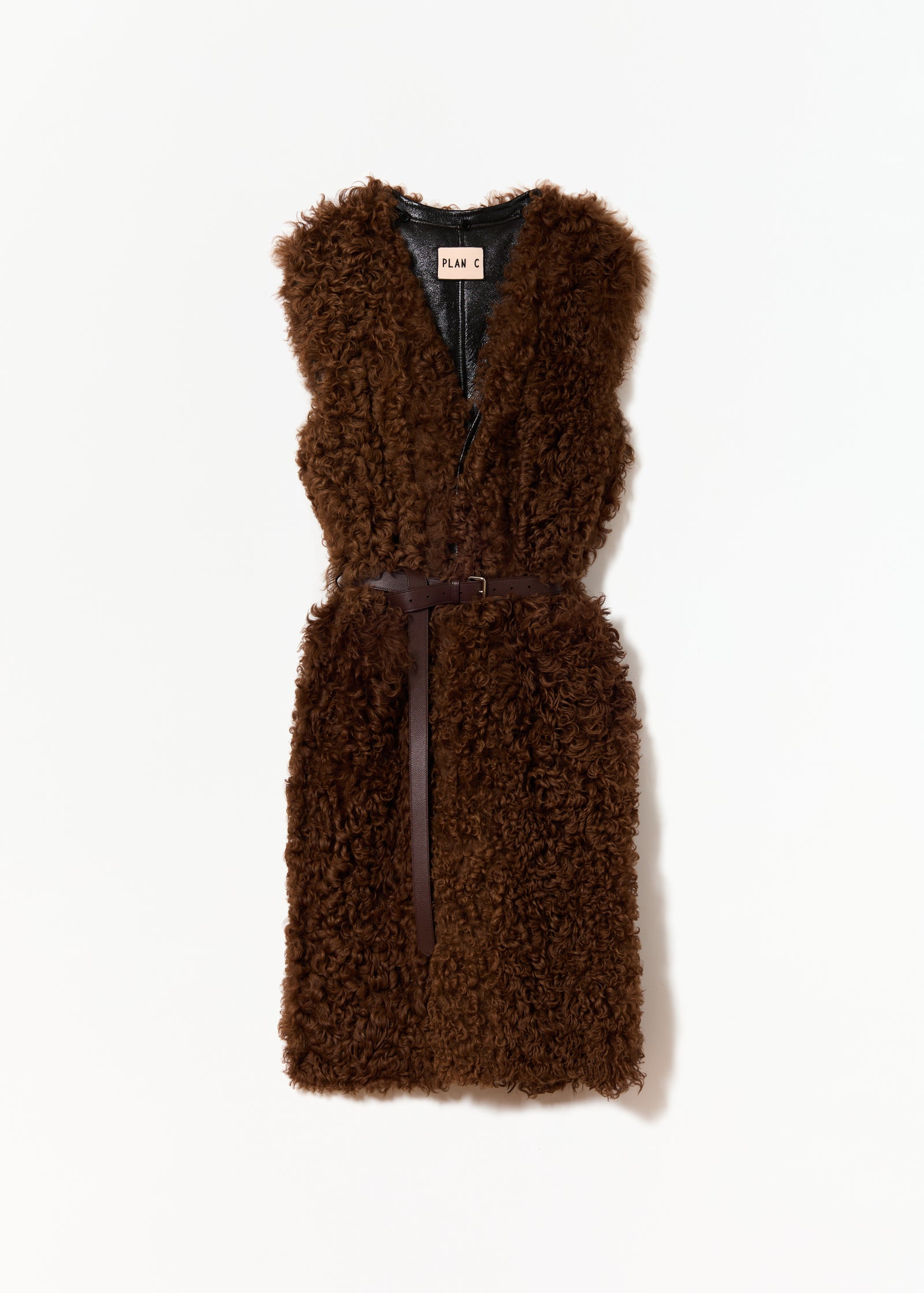 SHEARLING HOODED VEST