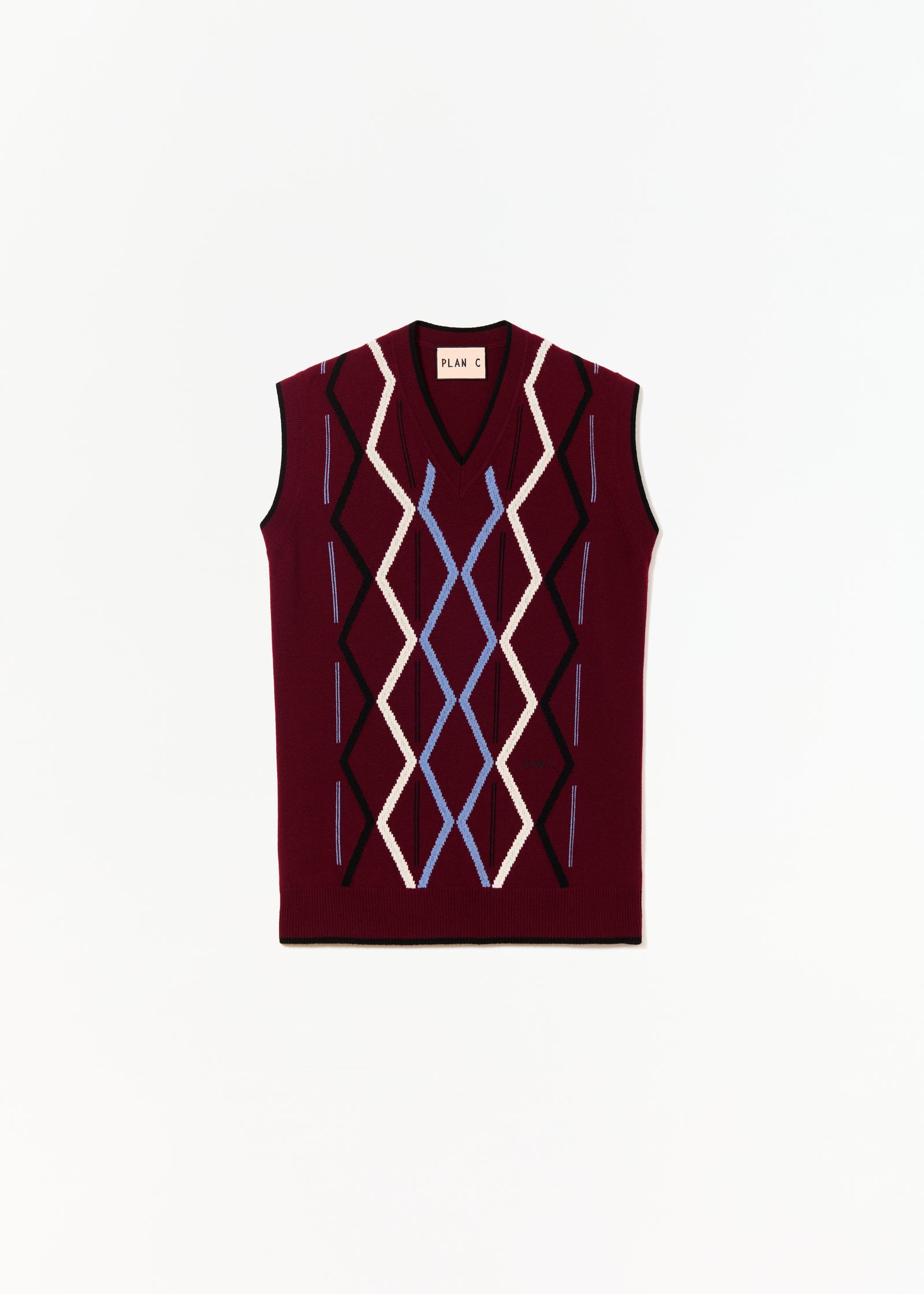 ARGYLE  V-NECK CASHMERE VEST