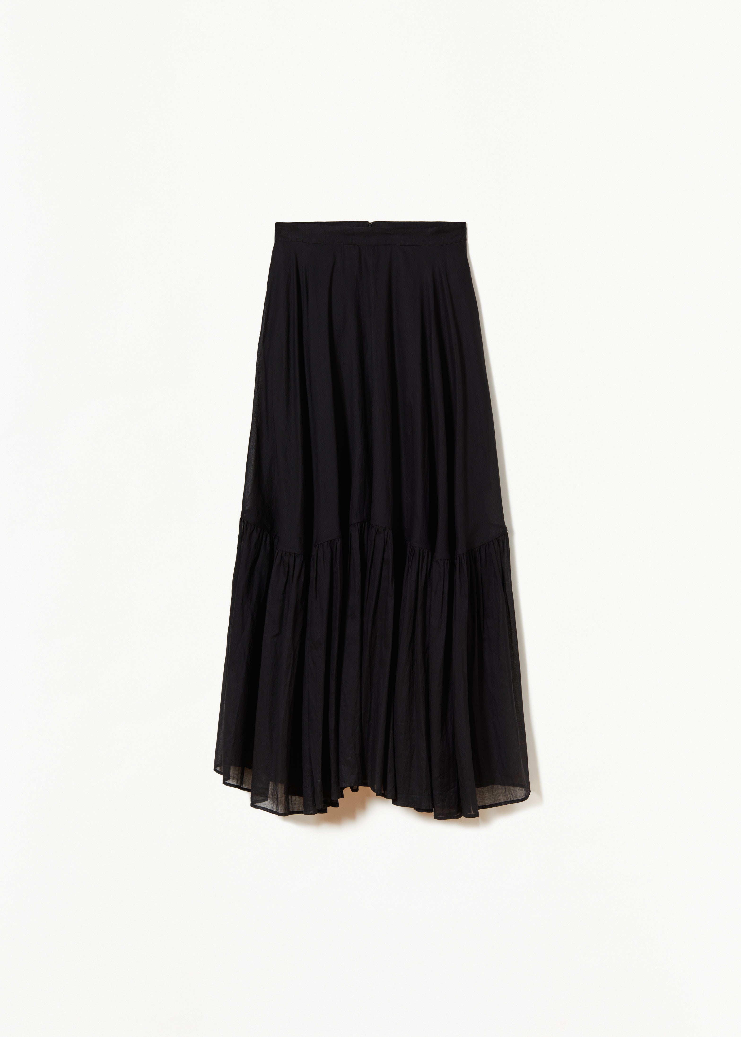 BLACK ORGANZA LONG SKIRT