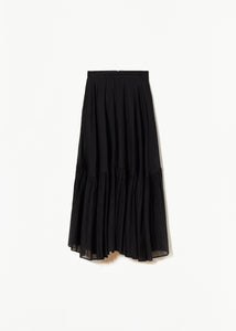 BLACK ORGANZA LONG SKIRT