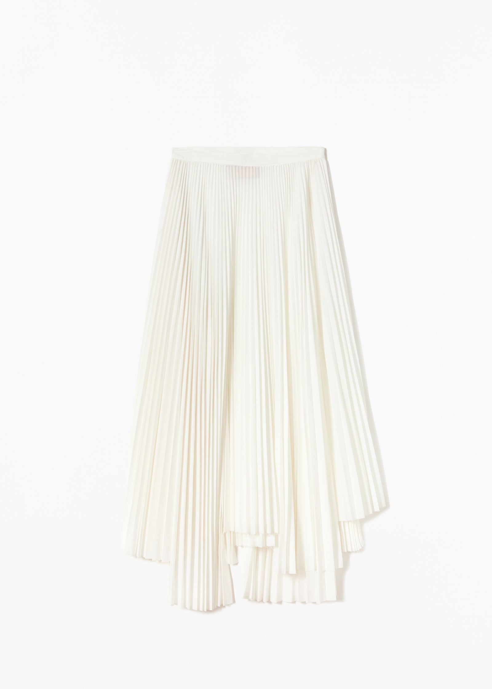 WHITE PLEATED LONG SKIRT