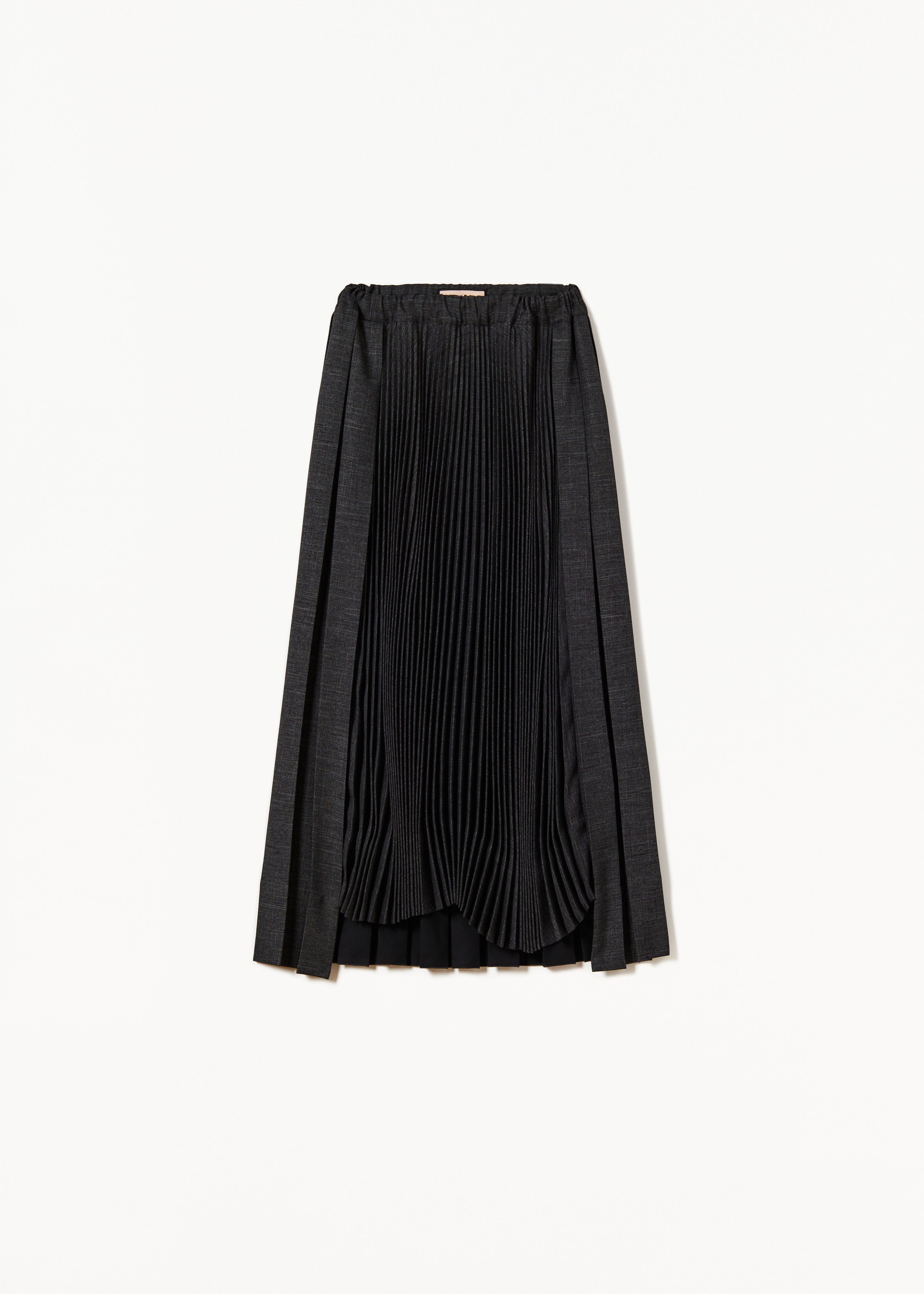 Dark Grey Pleated Midi Skirt Plan C