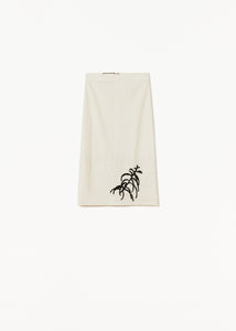 TECHNICAL COTTON MIDI SKIRT WITH SEQUIN EMBROIDERY