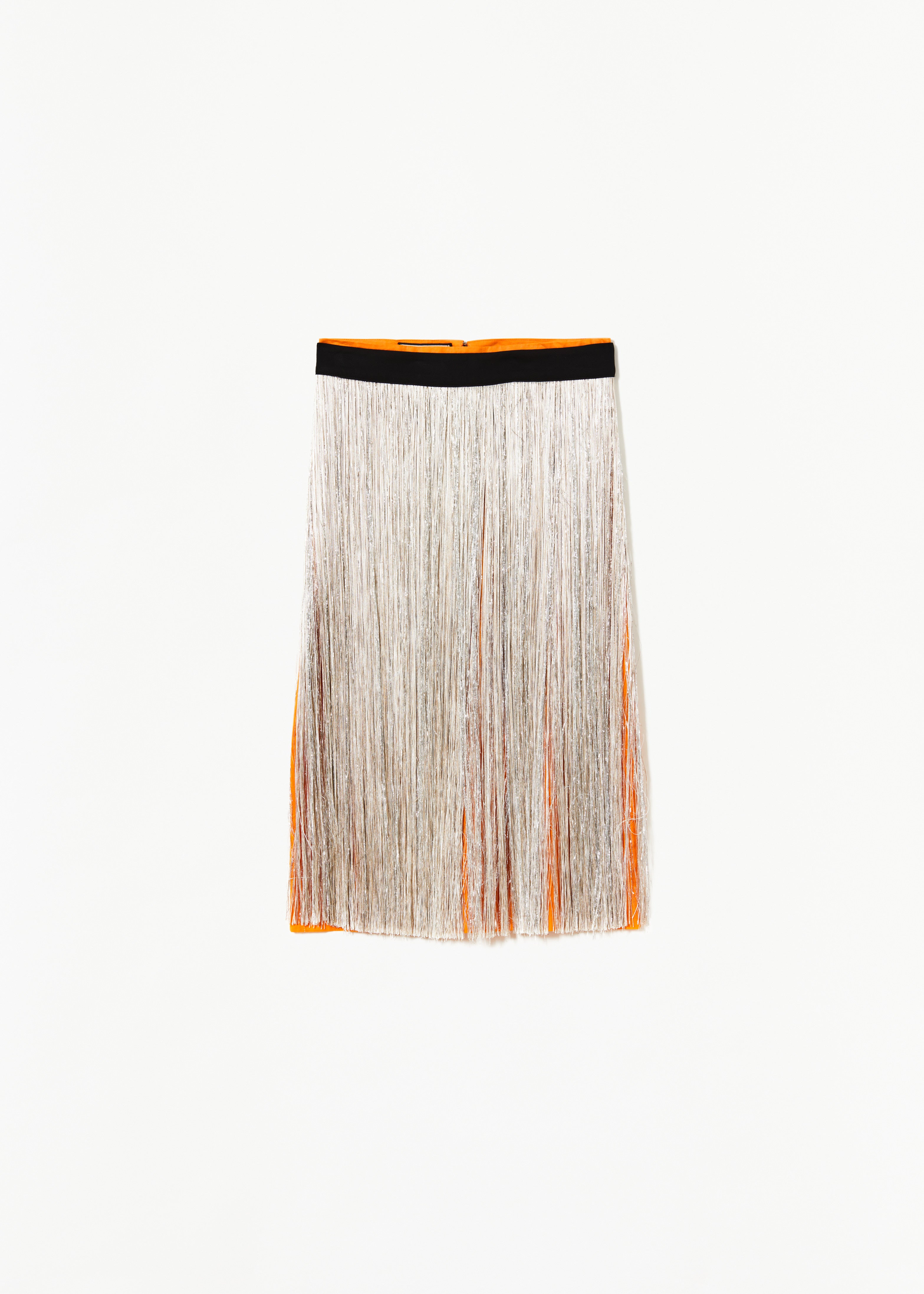 LUREX FRINGE MIDI SKIRT