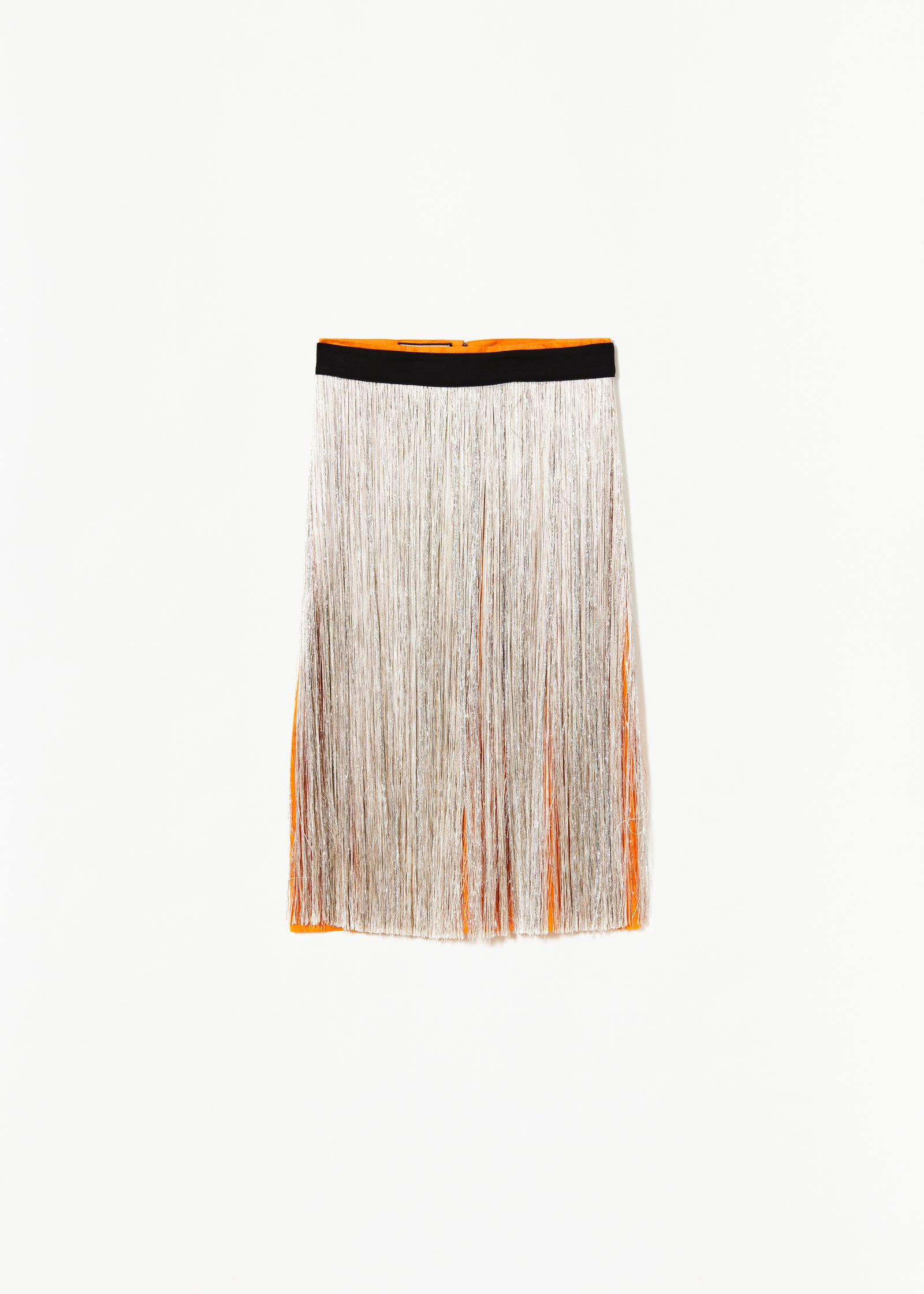 LUREX FRINGE MIDI SKIRT