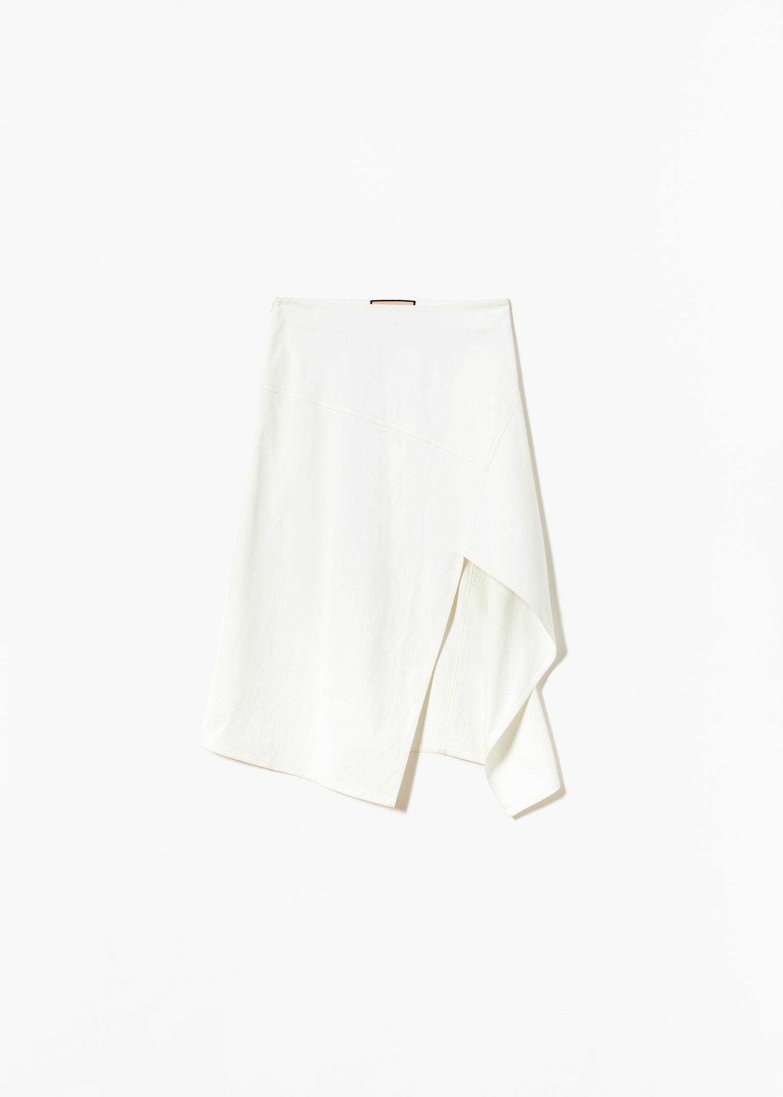 WHITE PANEL SKIRT WITH SIDE SLIT