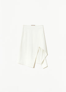 WHITE PANEL SKIRT WITH SIDE SLIT