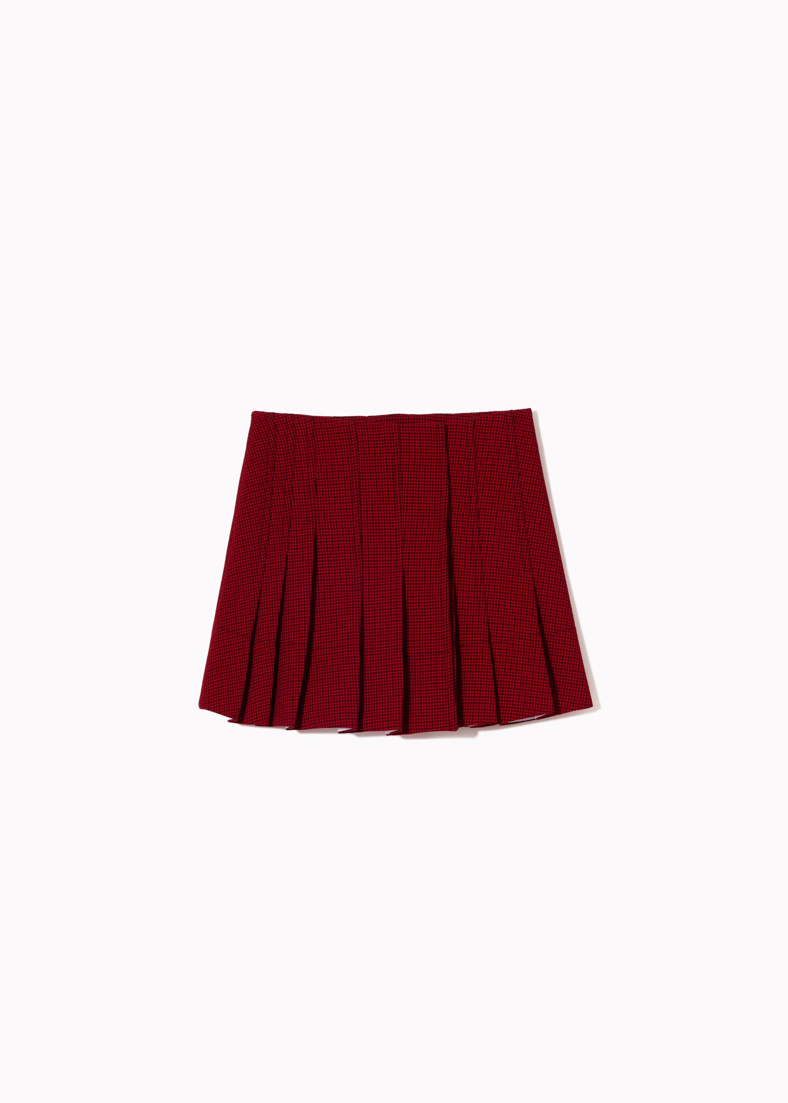 PLEATED MINI SKIRT WITH MICROCHECK