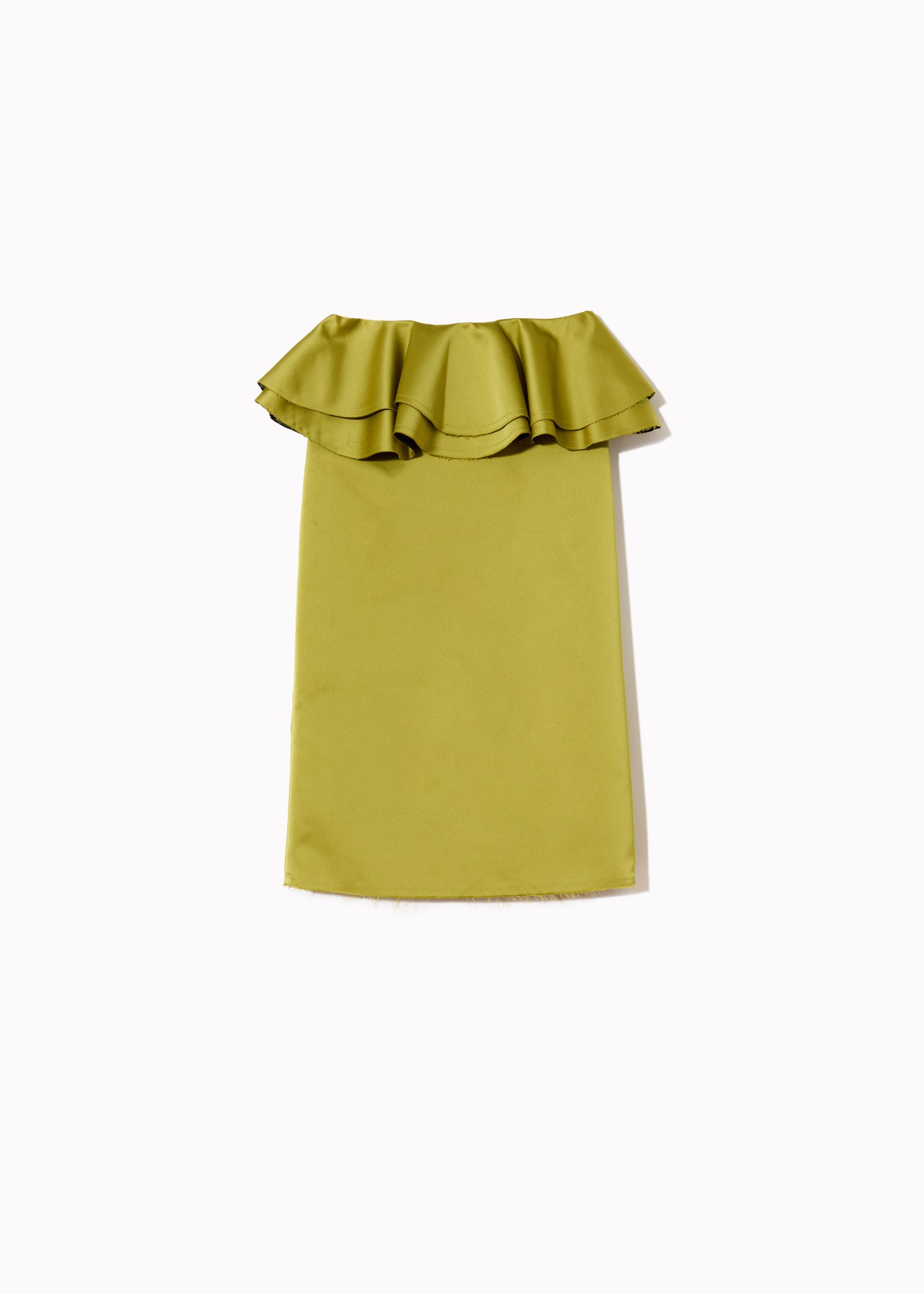 CITRON MIDI SKIRT WITH RUFFLED WAIST