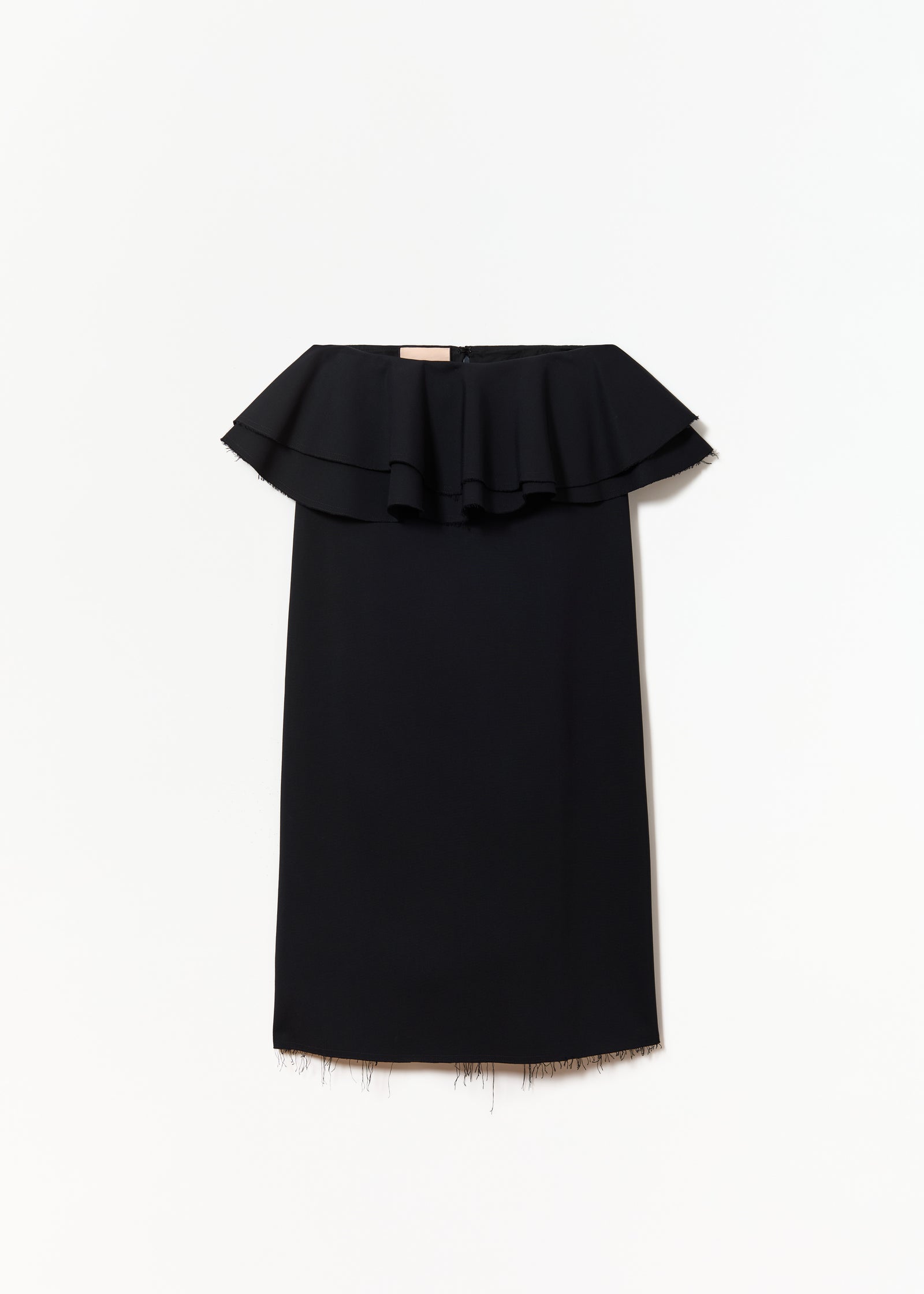 BLUE BLACK MIDI SKIRT WITH RUFFLED WAIST