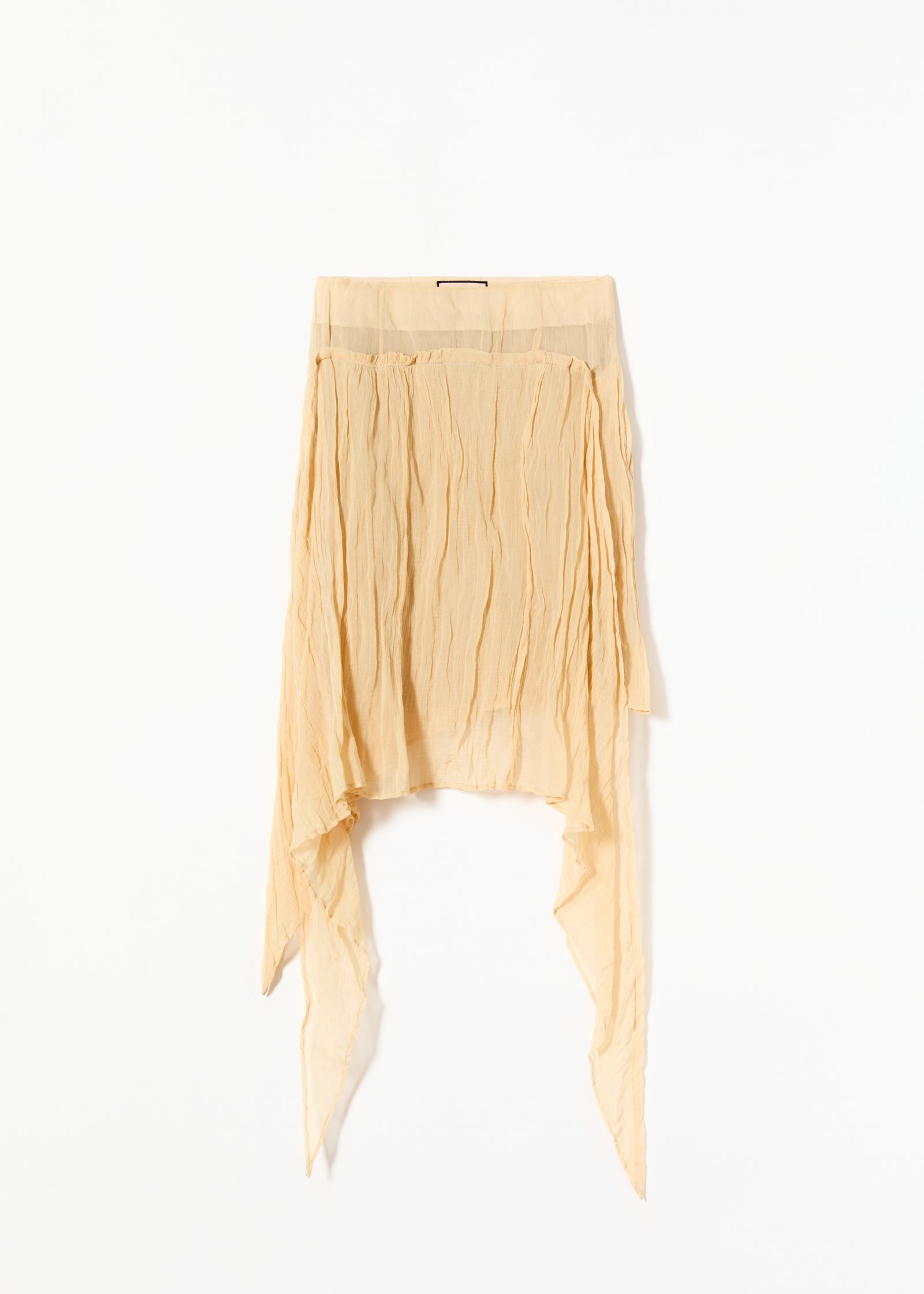 CRINKLED COTTON ASYMMETRIC SKIRT