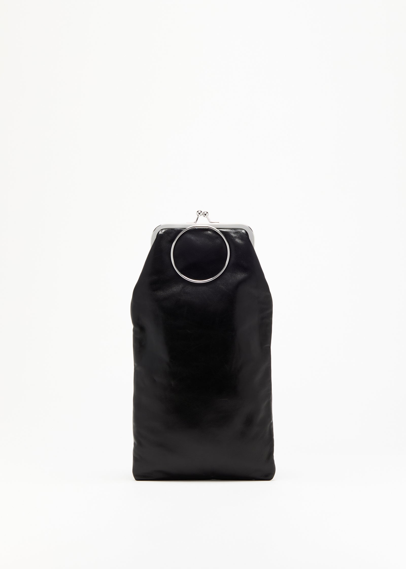 BLACK LEATHER LONG POUCH