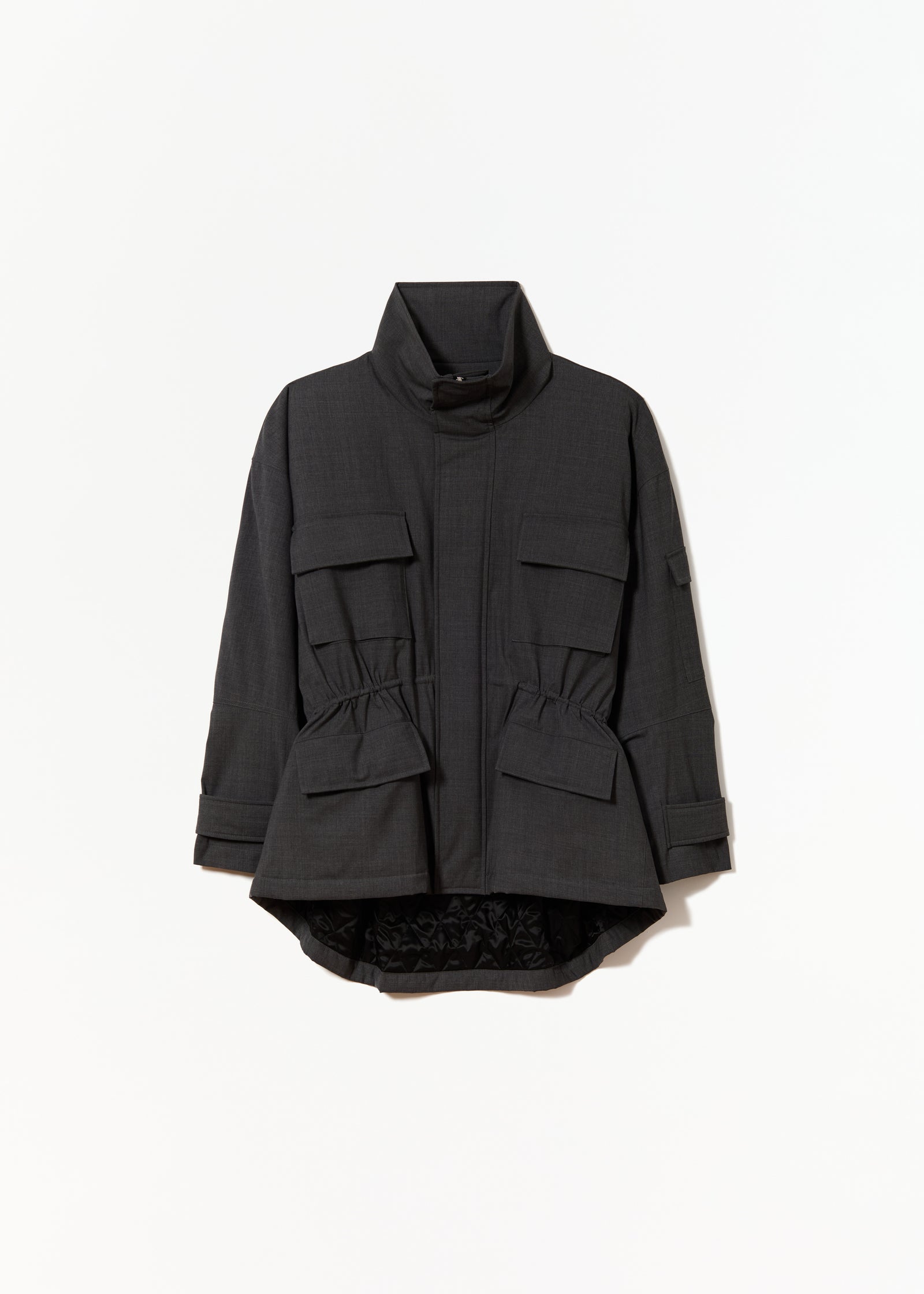 GREY WOOL CARGO JACKET