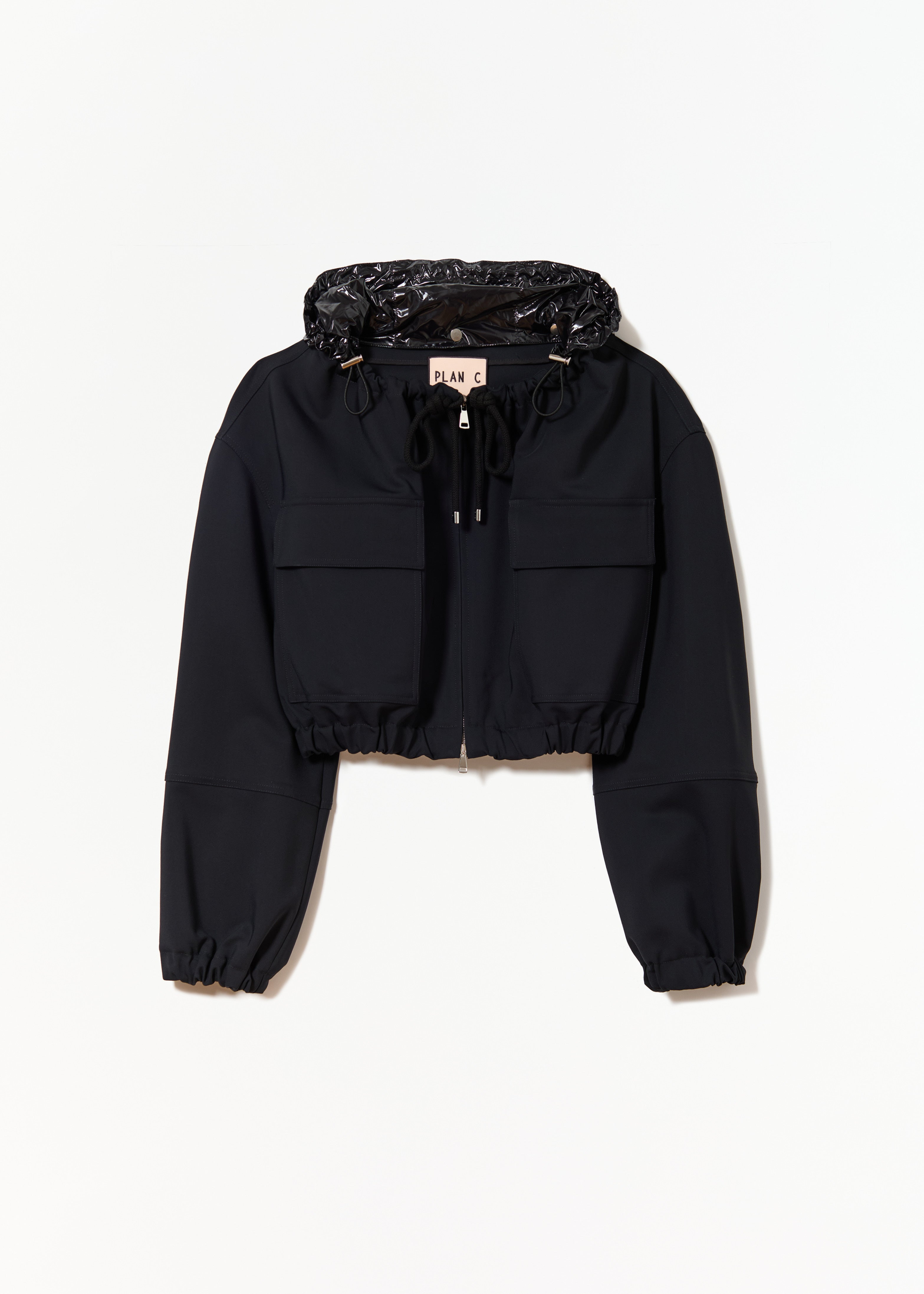 GIACCA CROPPED BLU NERA