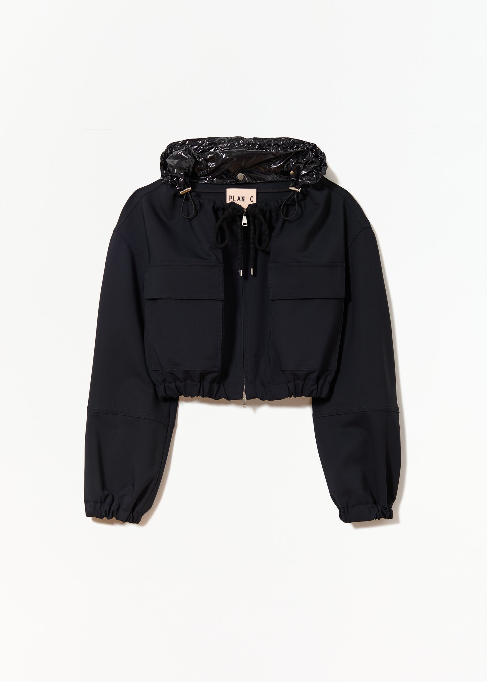 GIACCA CROPPED BLU NERA