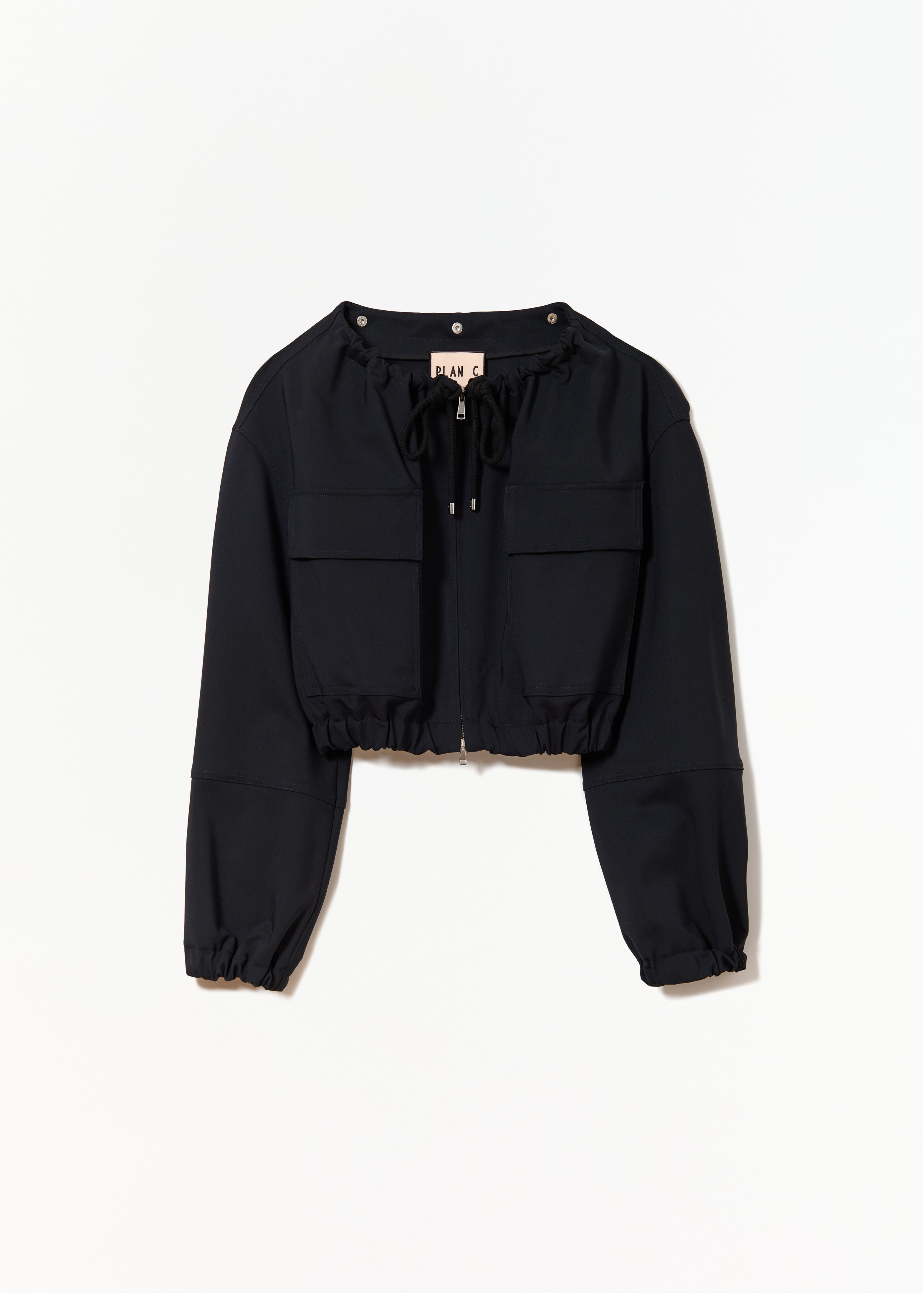 GIACCA CROPPED BLU NERA