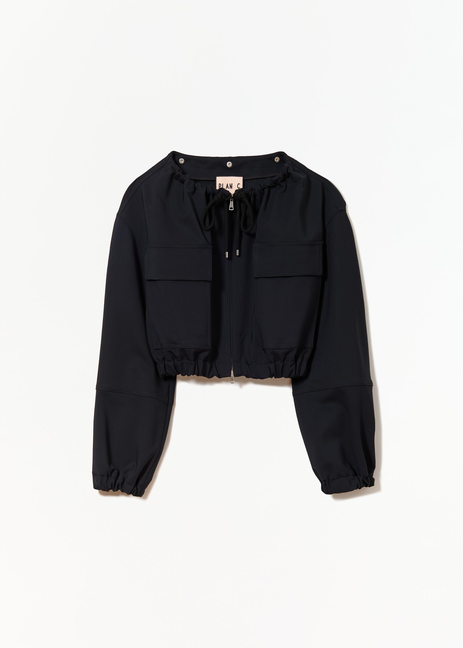 GIACCA CROPPED BLU NERA