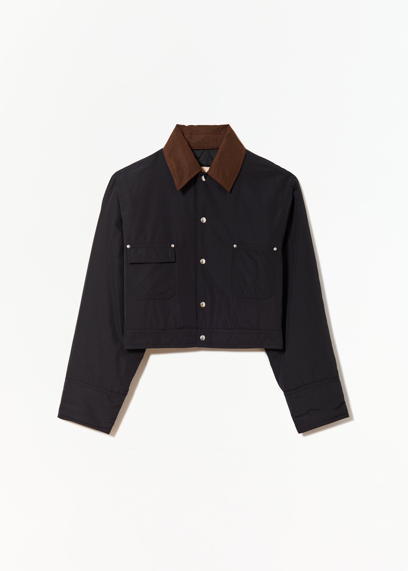 BLACK TAFFETA' CROPPED JACKET