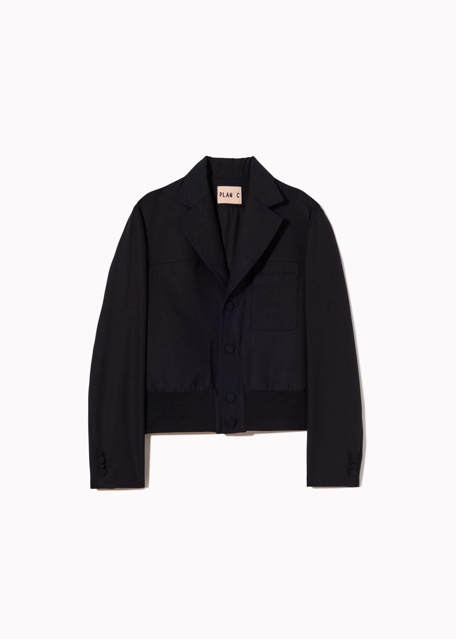 GABARDINE JACKET WITH RIBBED HEM