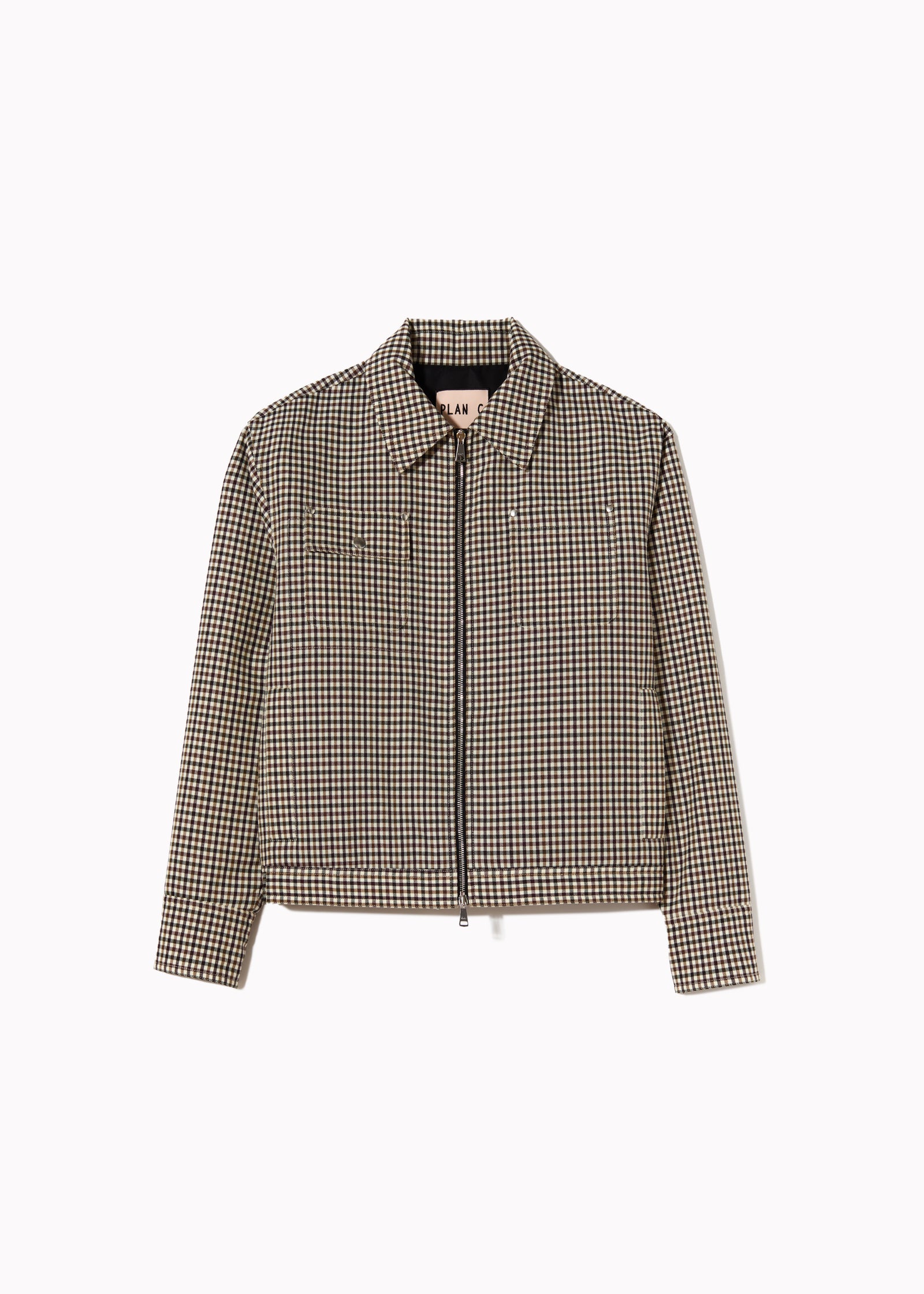 CHECK WOOL BLOUSON JACKET