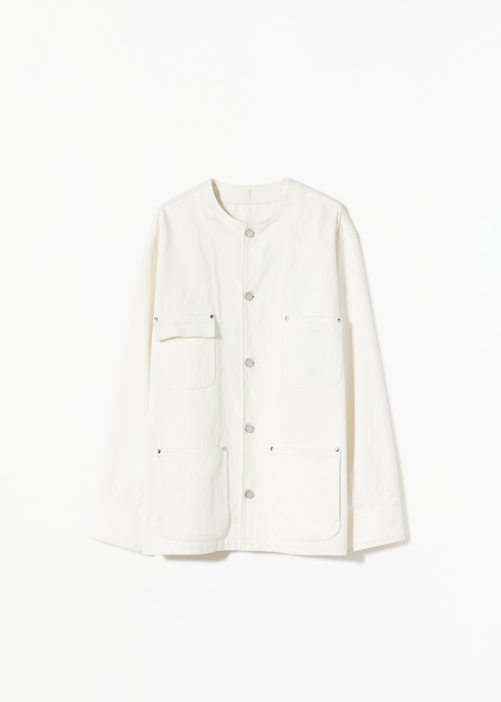 WHITE DRILL JACKET WITH SEQUINS