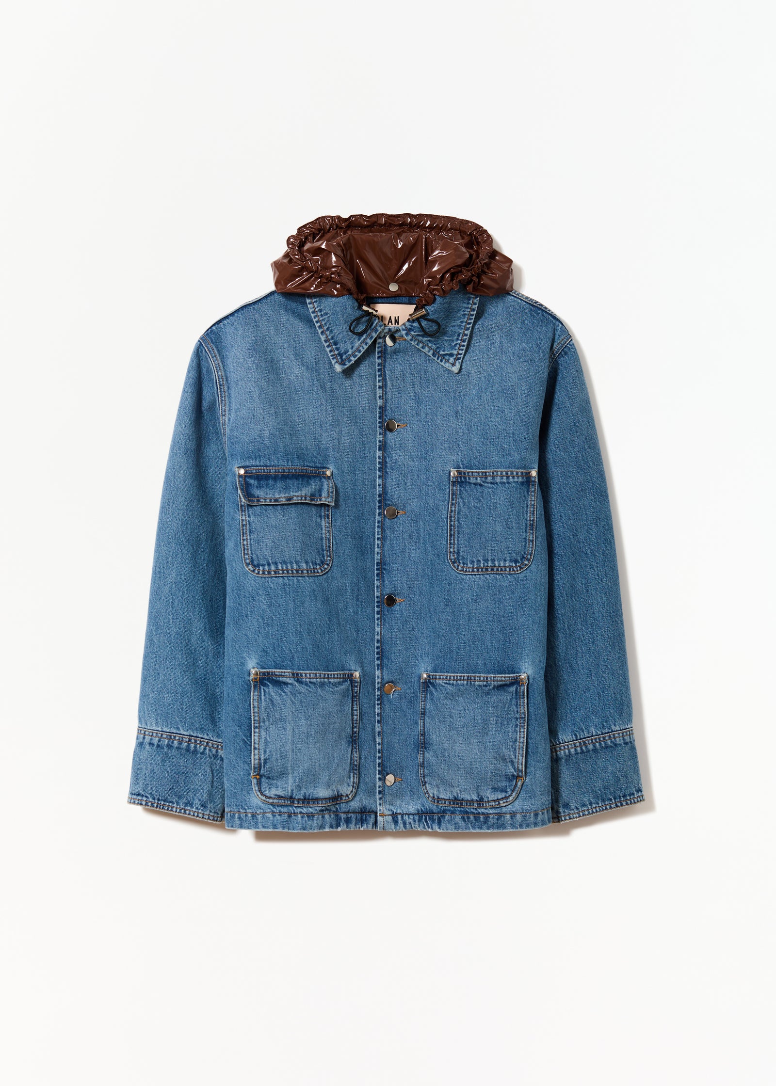 CARGO HOODED DENIM JACKET
