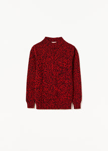 MAGLIONE DI LANA ROSSO MELANGE