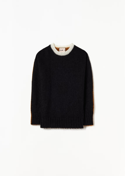 COLOR-BLOCK MOHAIR CREW-NECK SWEATER