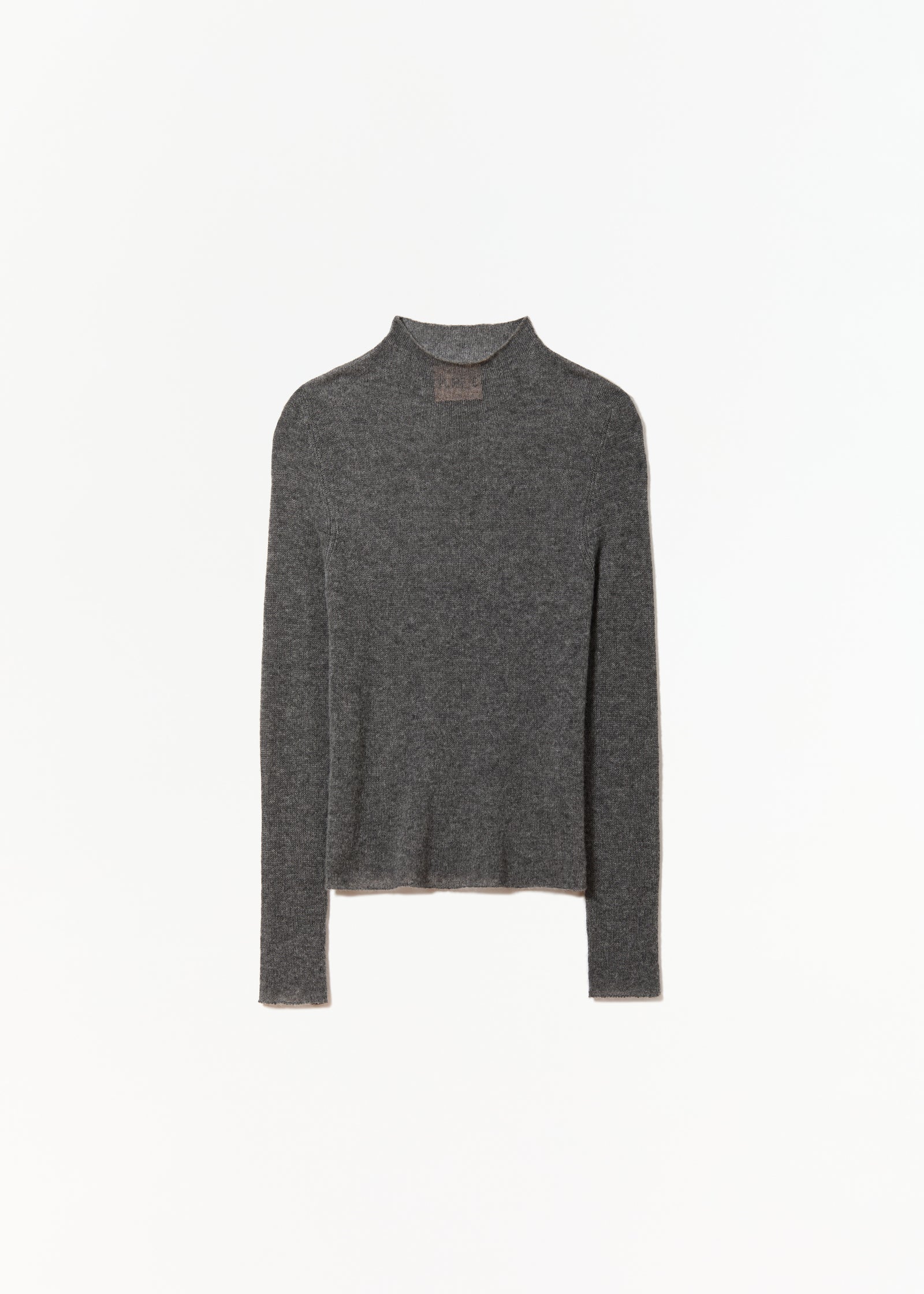 GREY CREW NECK CASHMERE SWEATER