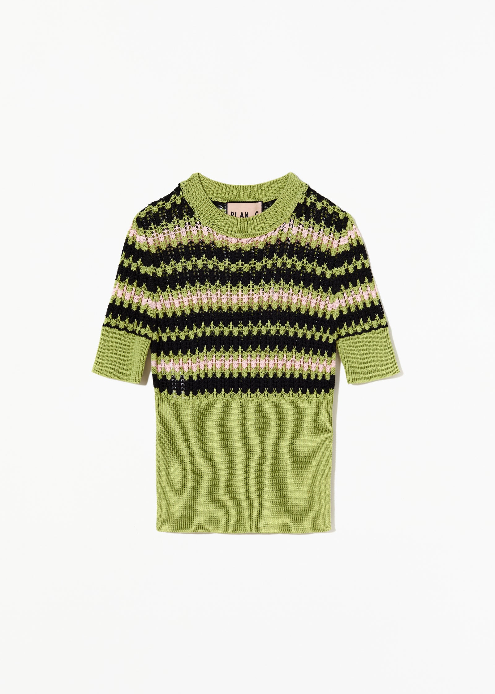 GIROCOLLO VERDE A MANICHE CORTE