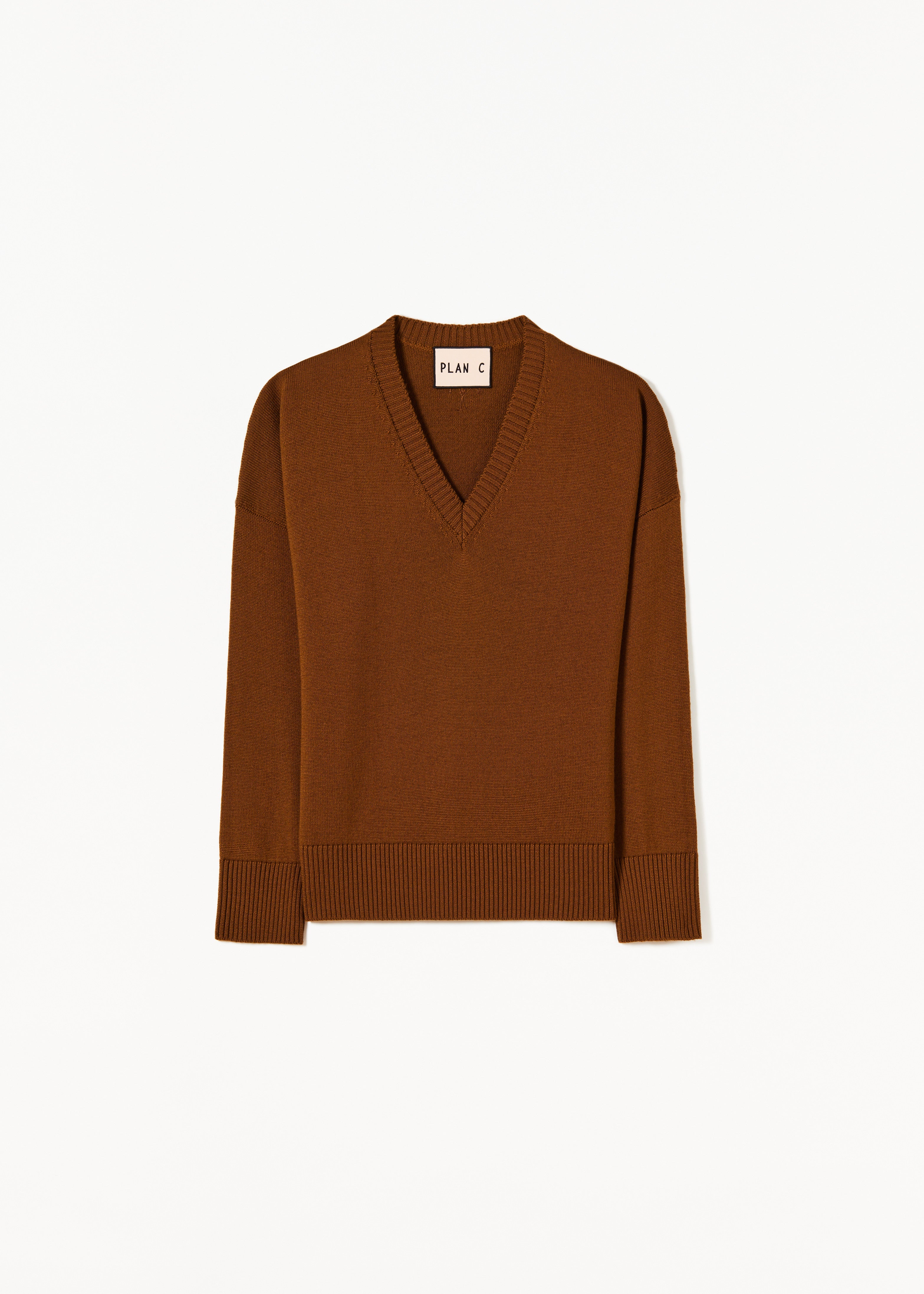 TOASTED MERINO WOOL V-NECK SWEATER