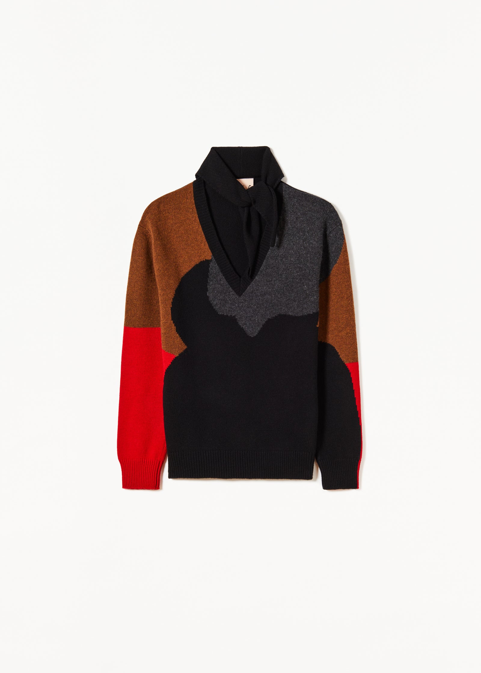 "FILIPPO" WEAVE WOOL SWEATER WITH SHAWL