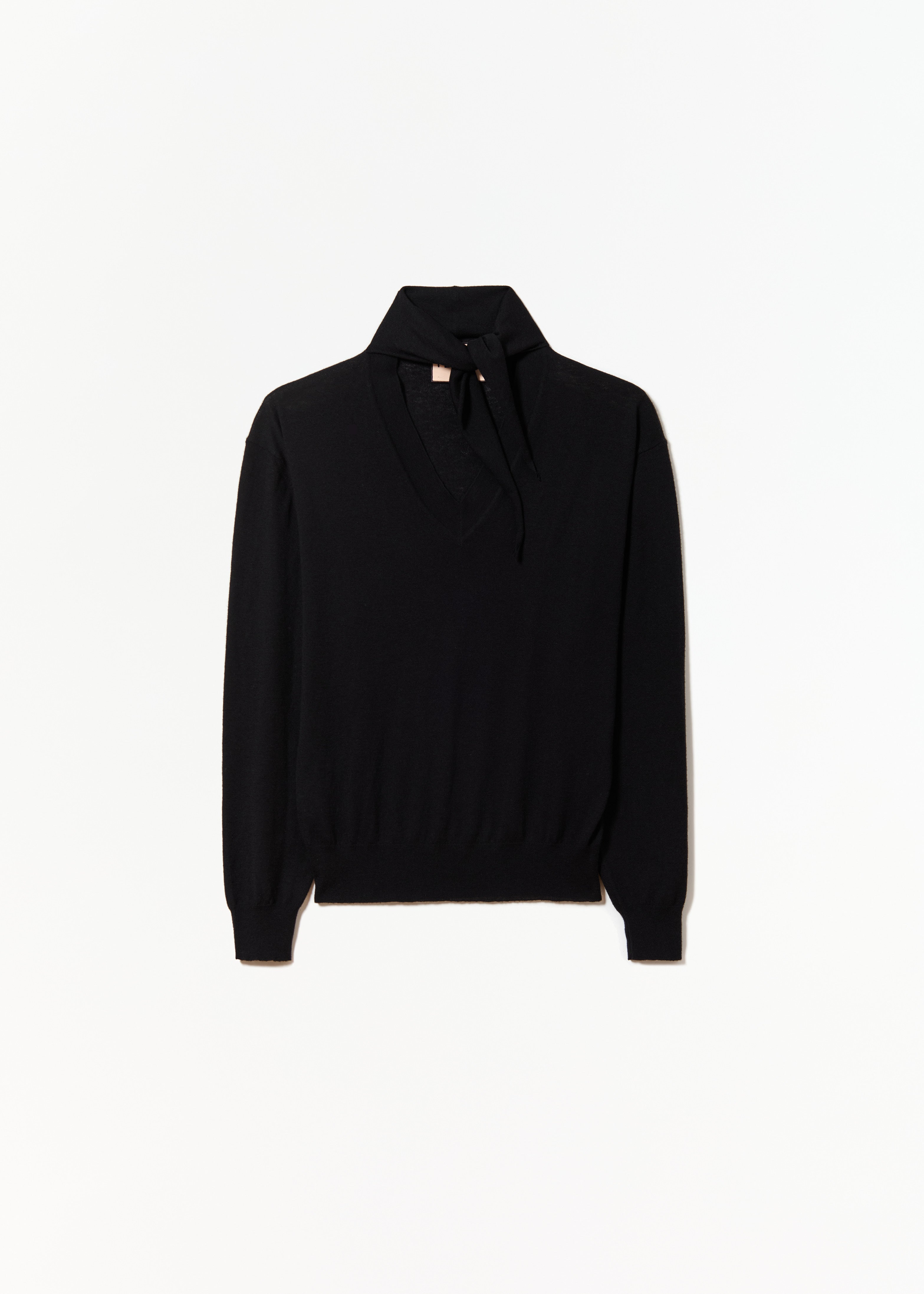 BLACK KNIT WITH SHAWL