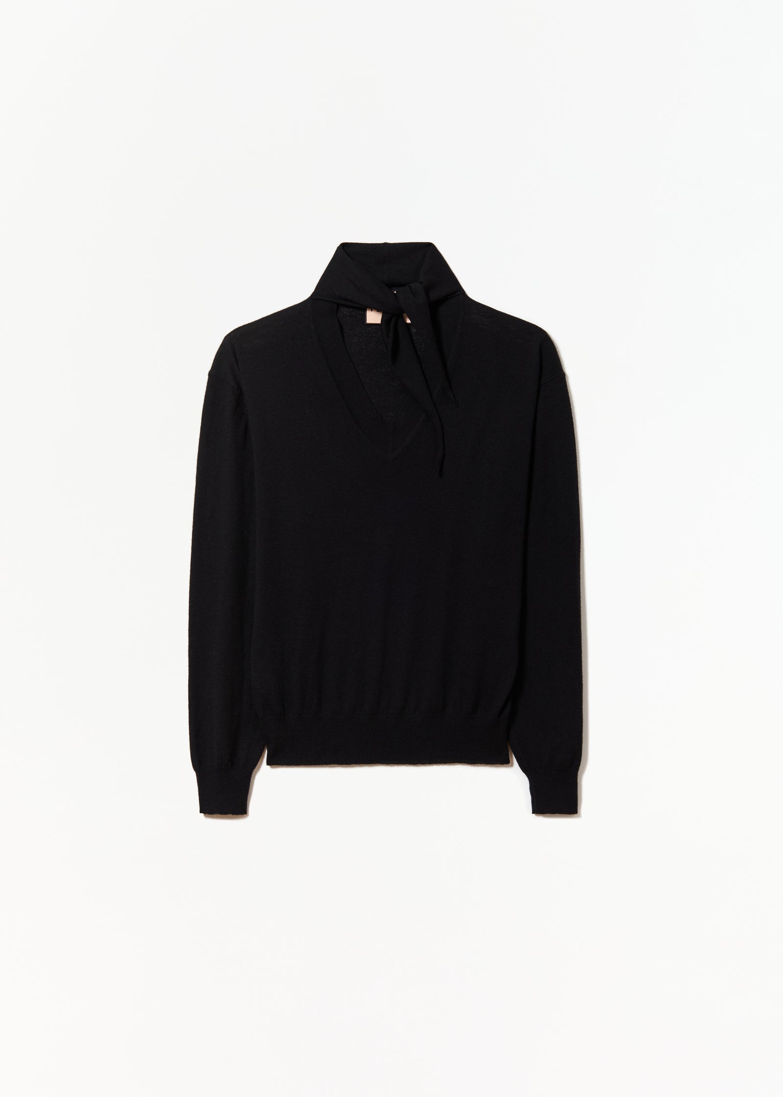 BLACK KNIT WITH SHAWL