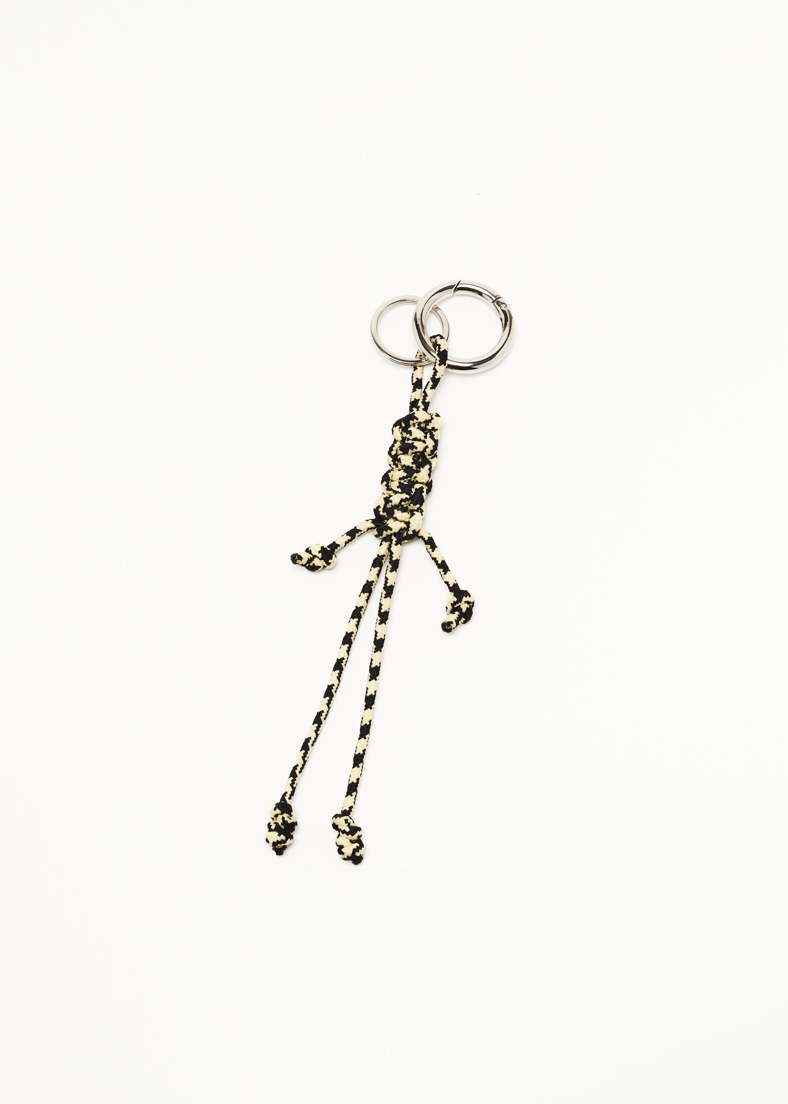 EGGNOG KEY RING WITH HAND WOVEN LANYARD FRINGES