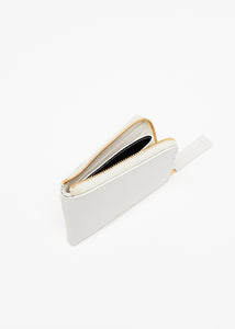 WHITE LEATHER CARD HOLDER