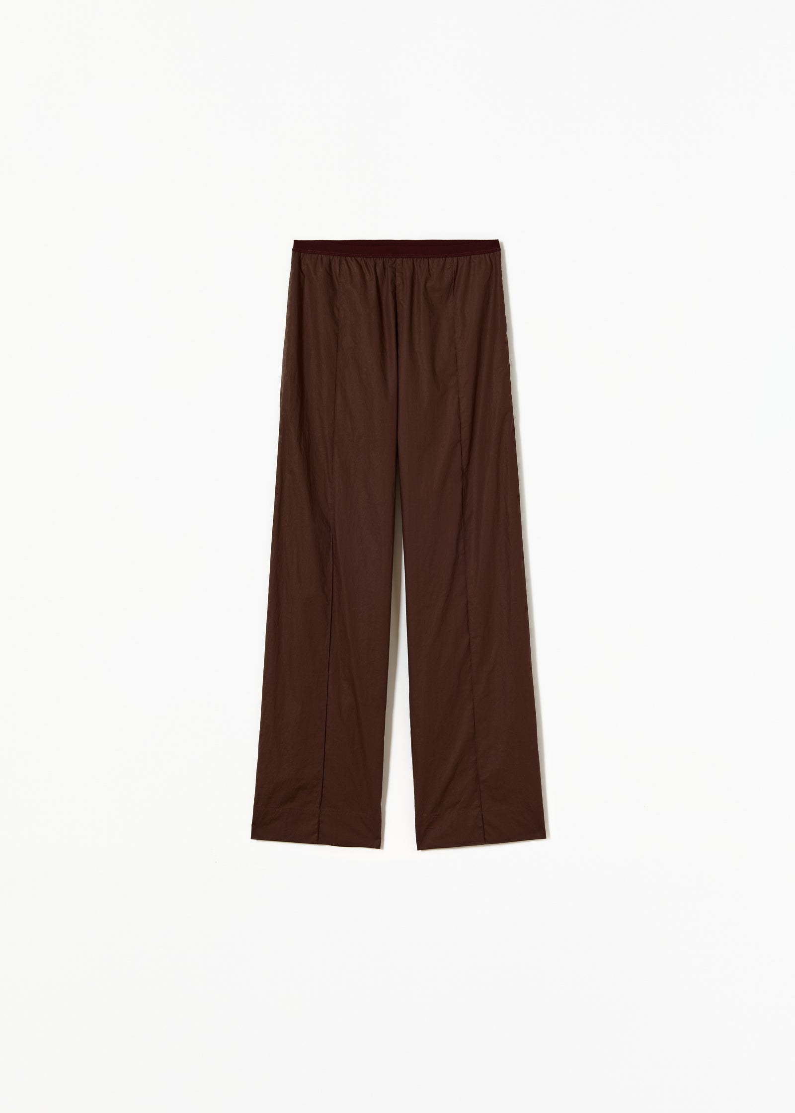 BROWN WIDE LEG COTTON TROUSERS