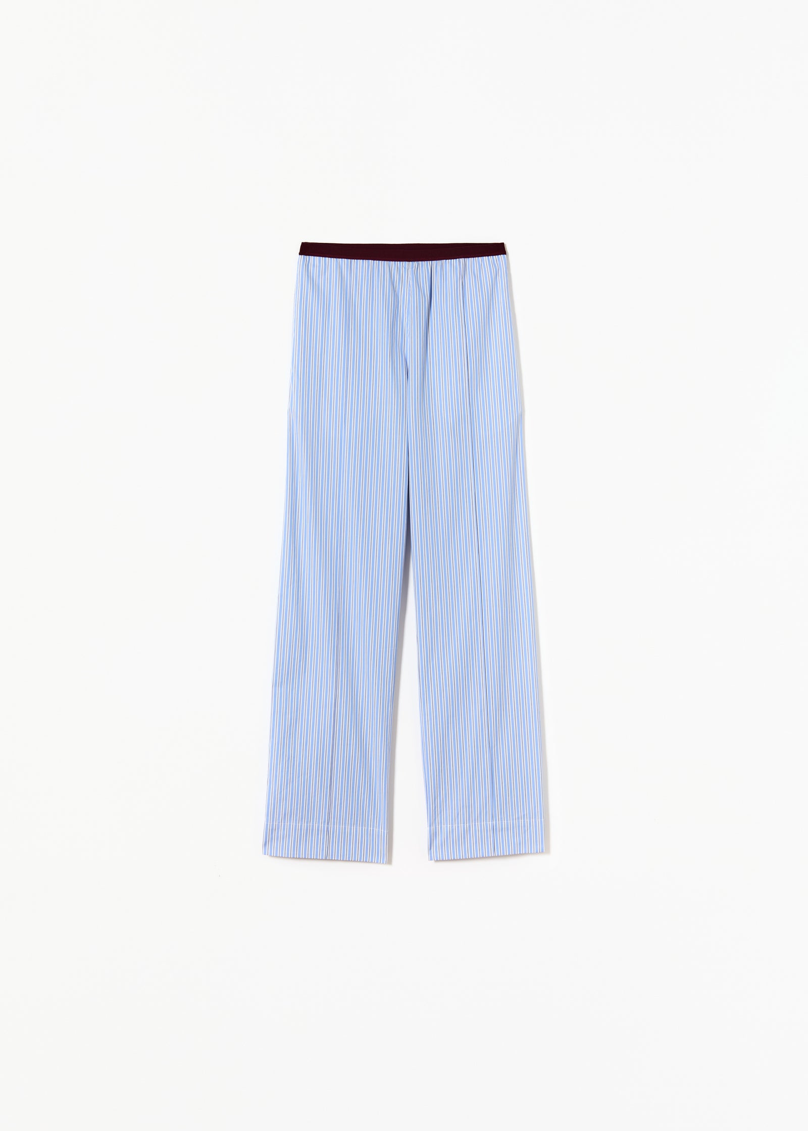 STRIPED WIDE LEG COTTON TROUSERS