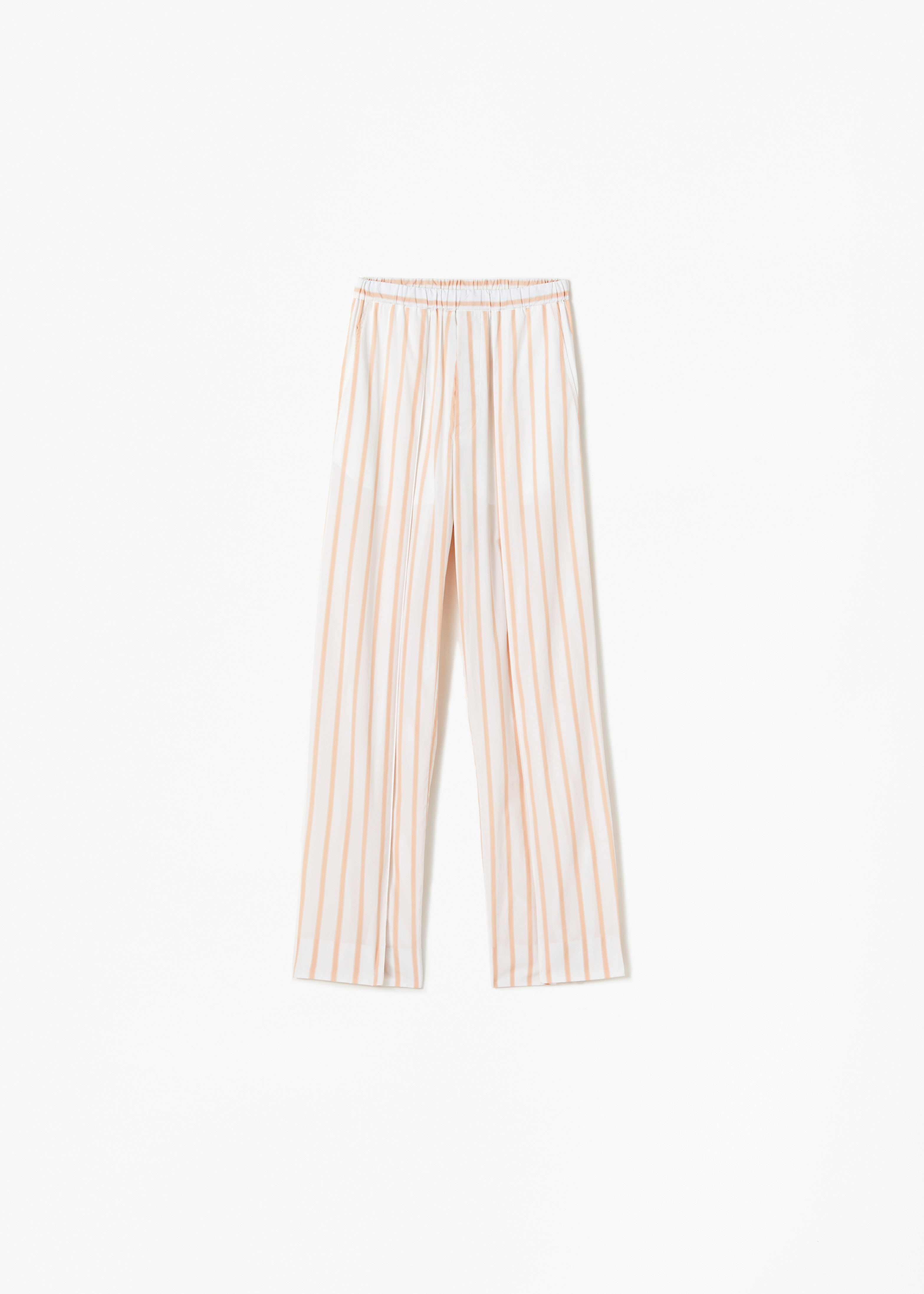 PANTALONI A RIGHE ROSA CON COULISSE