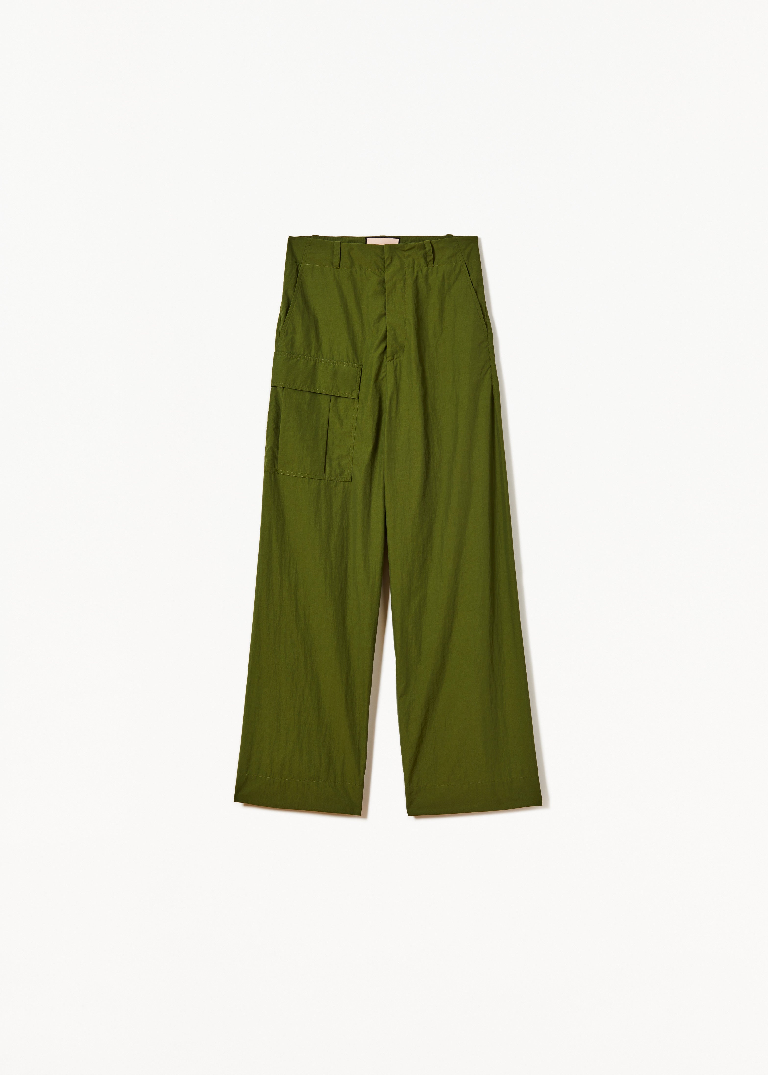 Plan C PANTALONI CARGO VERDE MILITARE CON CINTURA