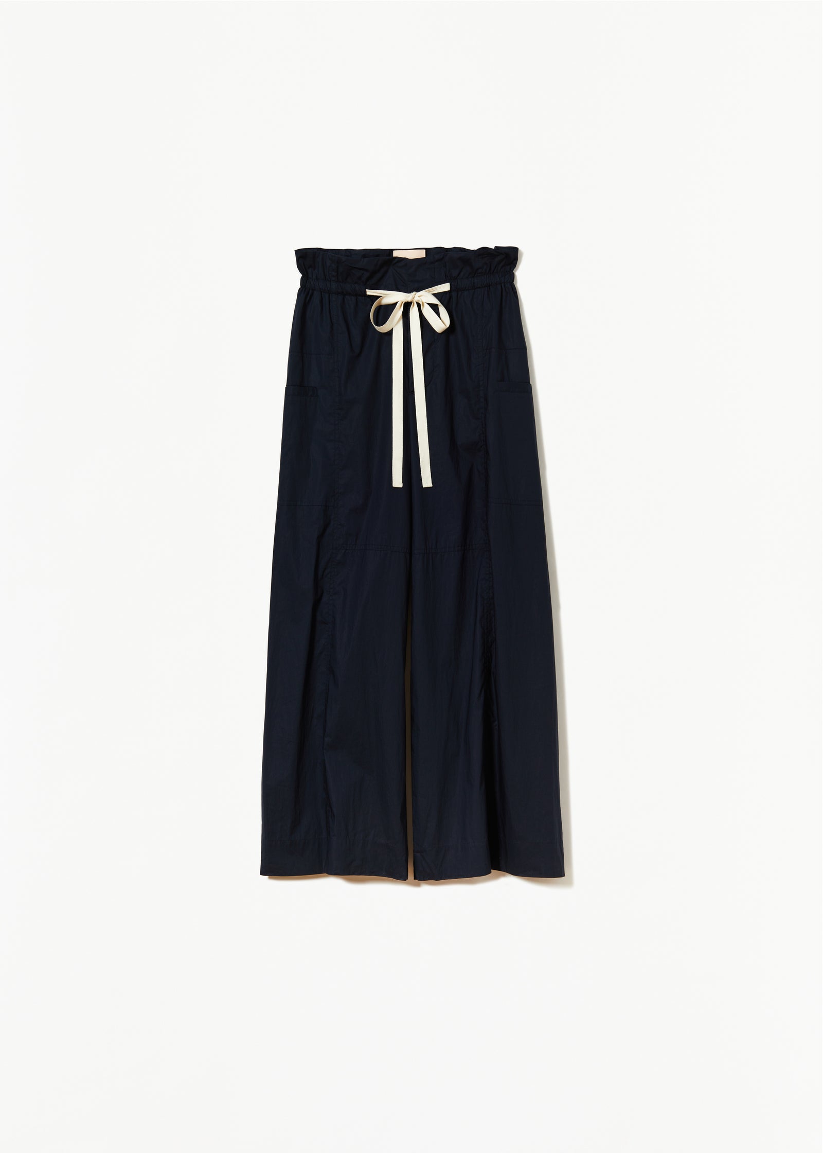 BLUE COTTON DRAWSTRING TROUSERS