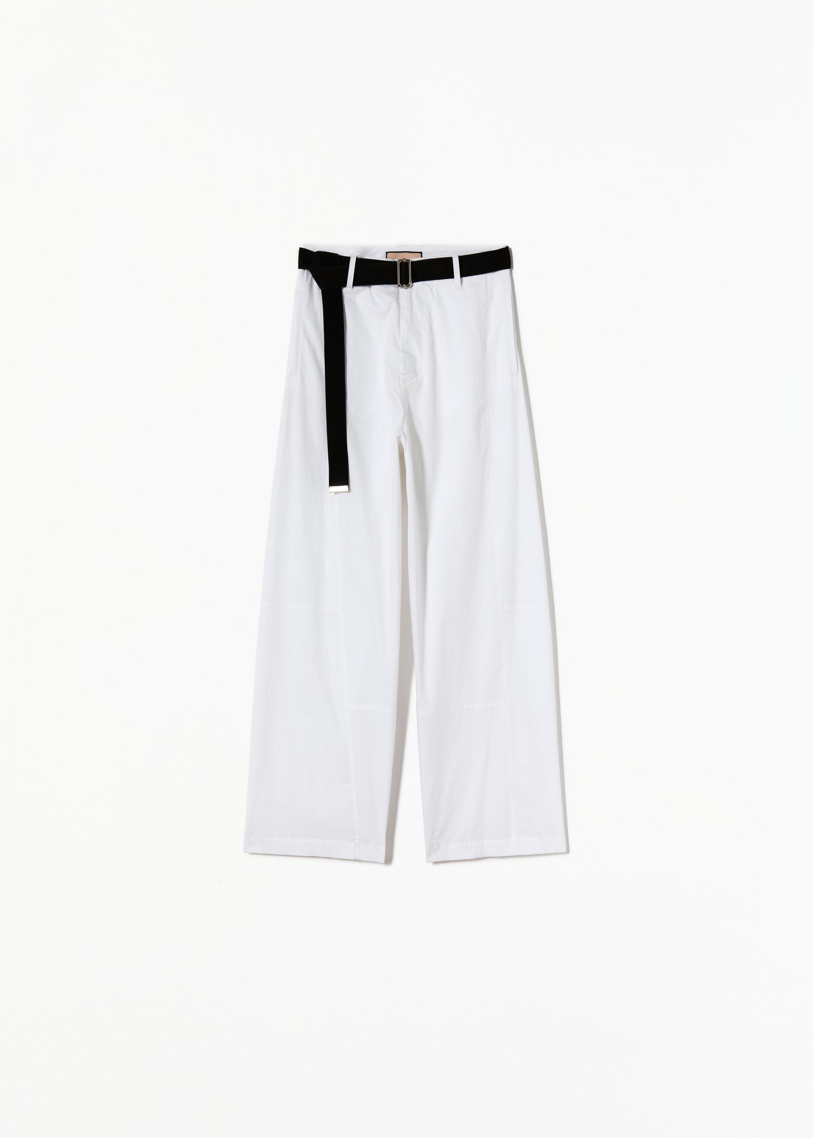 WHITE COTTON WIDE LEG PANTS