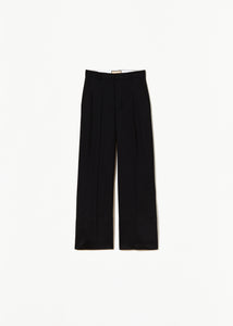 WIDE LEG BLACK VISCOSE PANTS