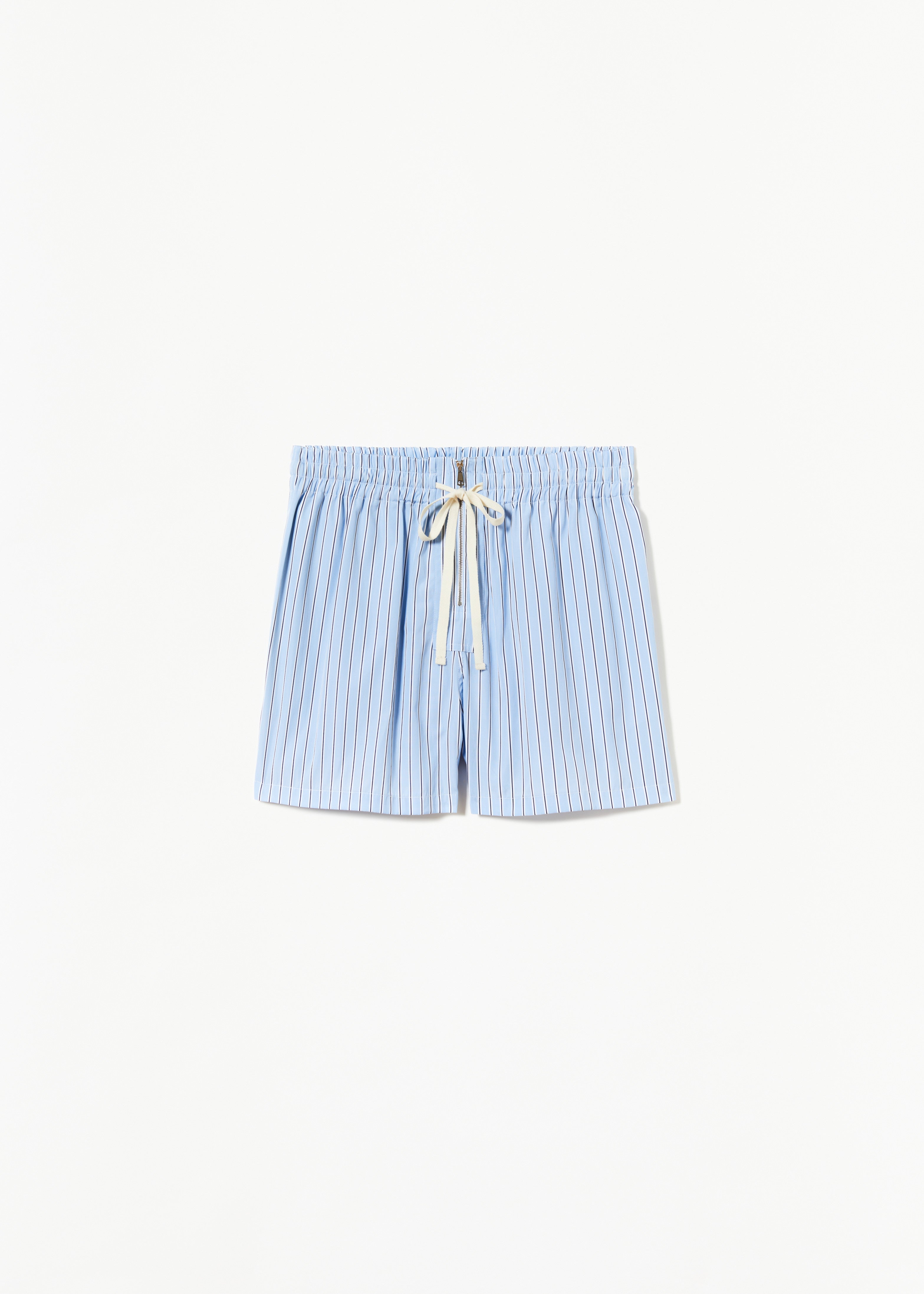 LIGHT BLUE STRIPED COTTON BERMUDA